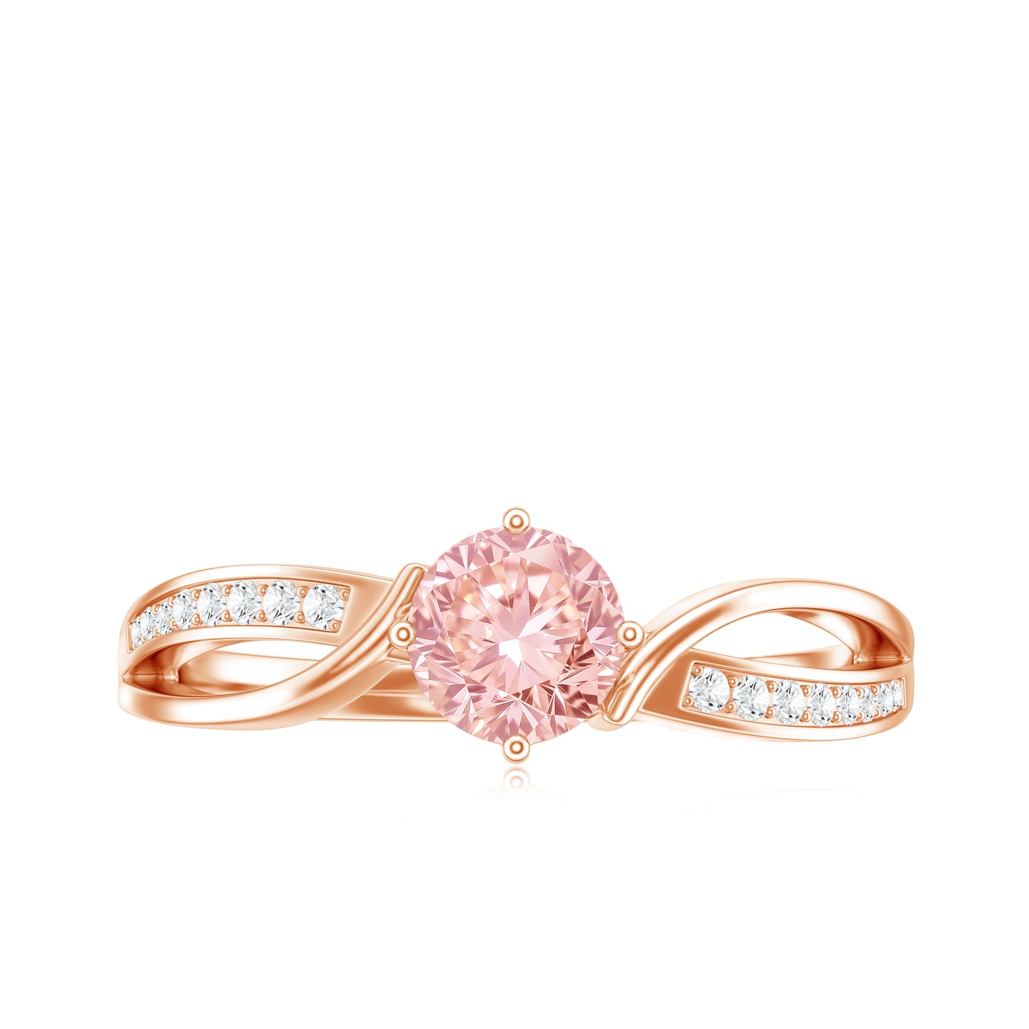 1 CT Lab Grown Pink Diamond Infinity Engagement Ring with IGI Certificate