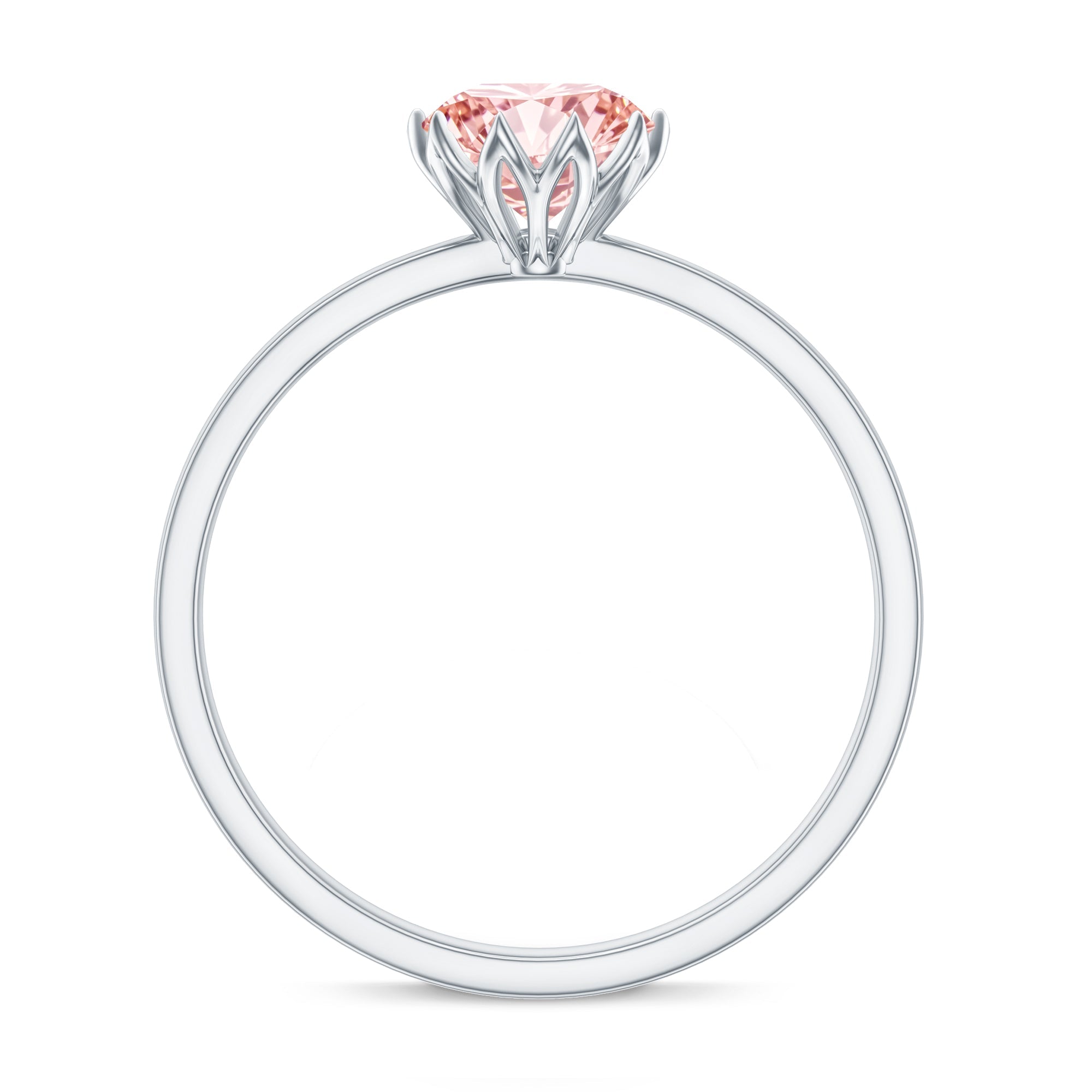 IGI Certified 1 CT Lab Grown Pink Diamond Solitaire Engagement Ring in Lotus Basket Setting