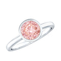 1 CT Lab Grown Pink Diamond Bezel Set Engagement Ring with IGI Certificate