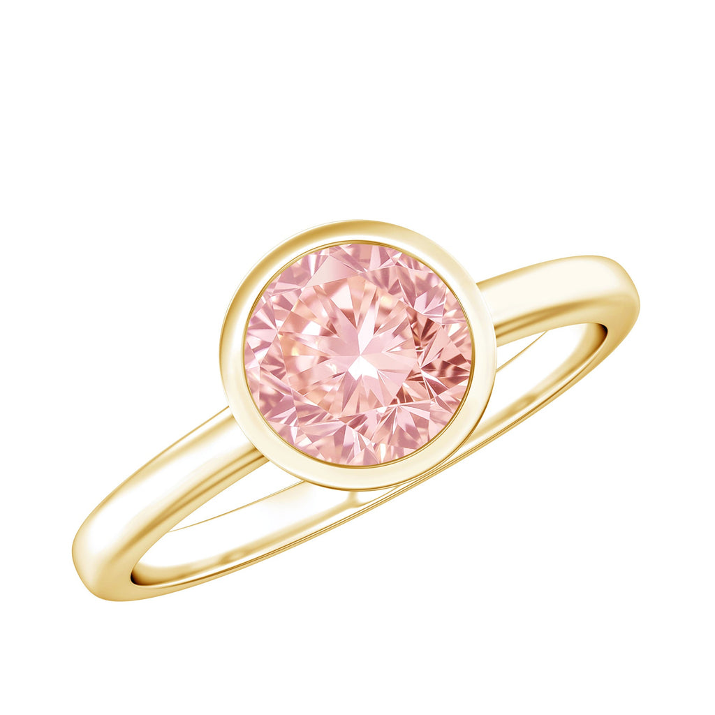 1 CT Lab Grown Pink Diamond Bezel Set Engagement Ring with IGI Certificate