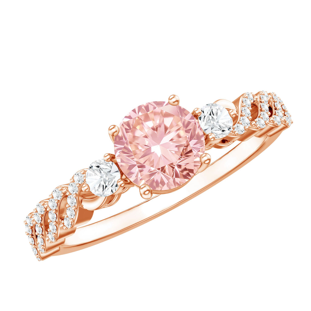 Lab Grown Fancy Pink Diamond Engagement Ring with IGI Certificate