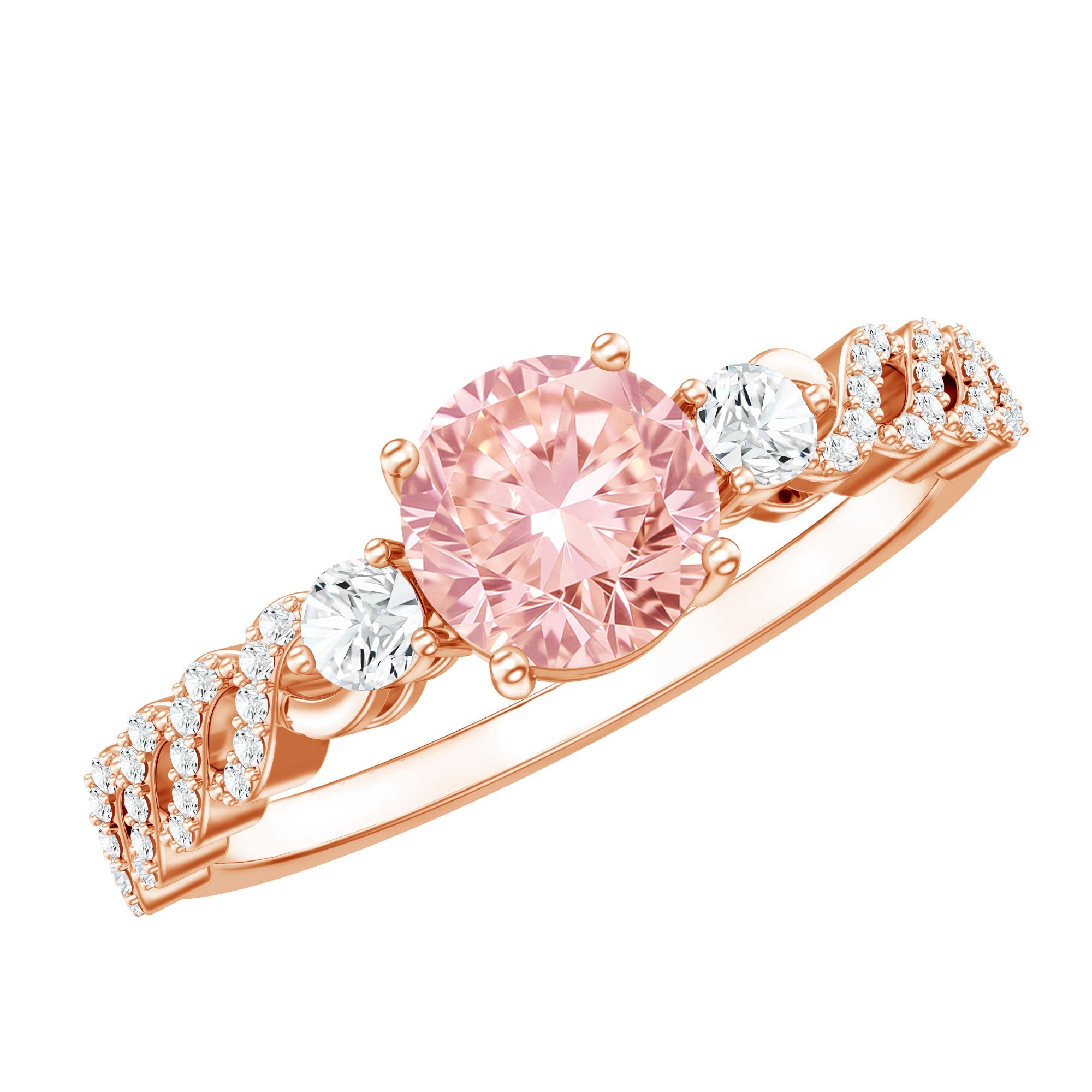 Lab Grown Fancy Pink Diamond Engagement Ring with IGI Certificate