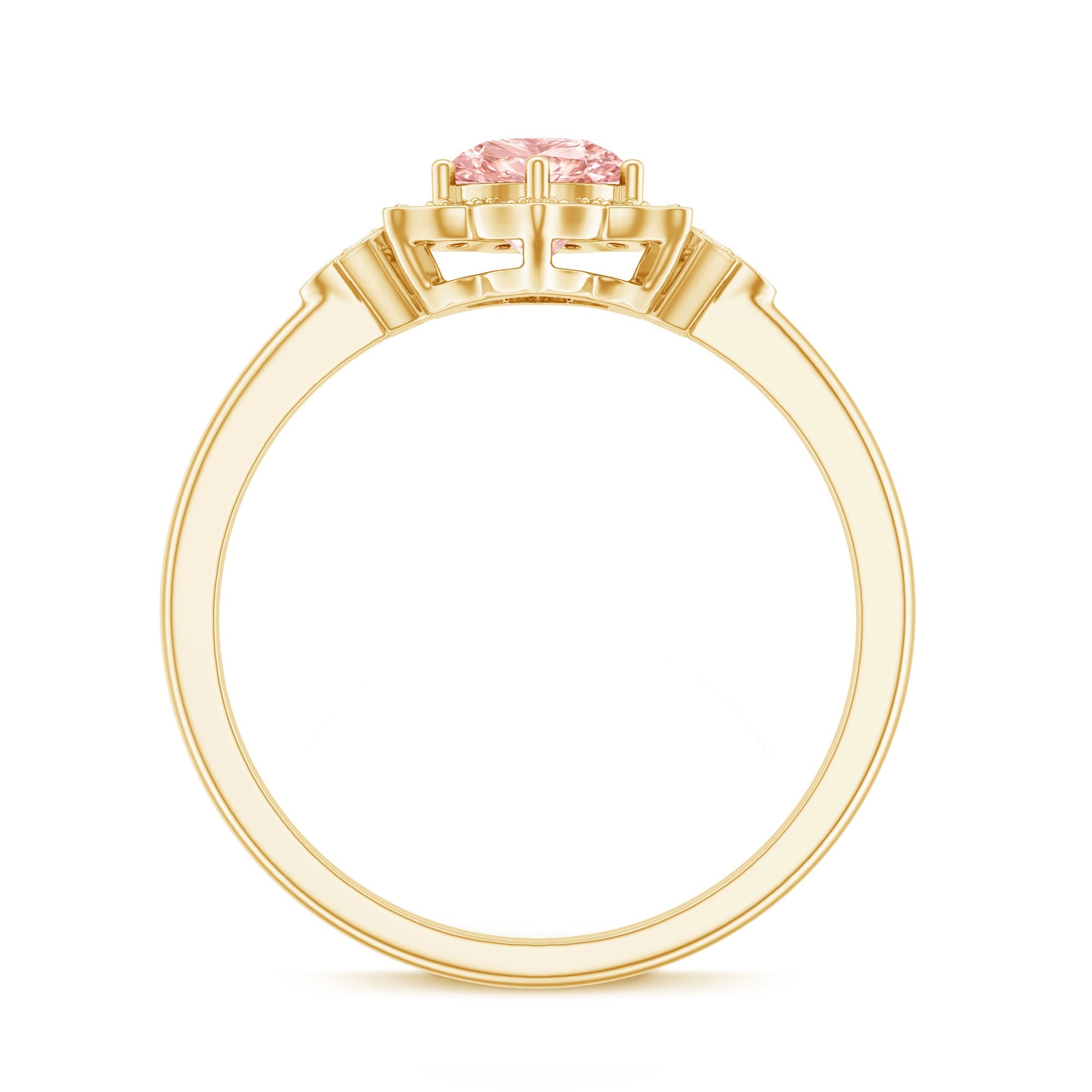 Pink and White Lab Grown Diamond Designer Engagement Ring with IGI Certificate