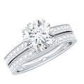 Certified 2 Carat Moissanite Solitaire Wedding Ring Set
