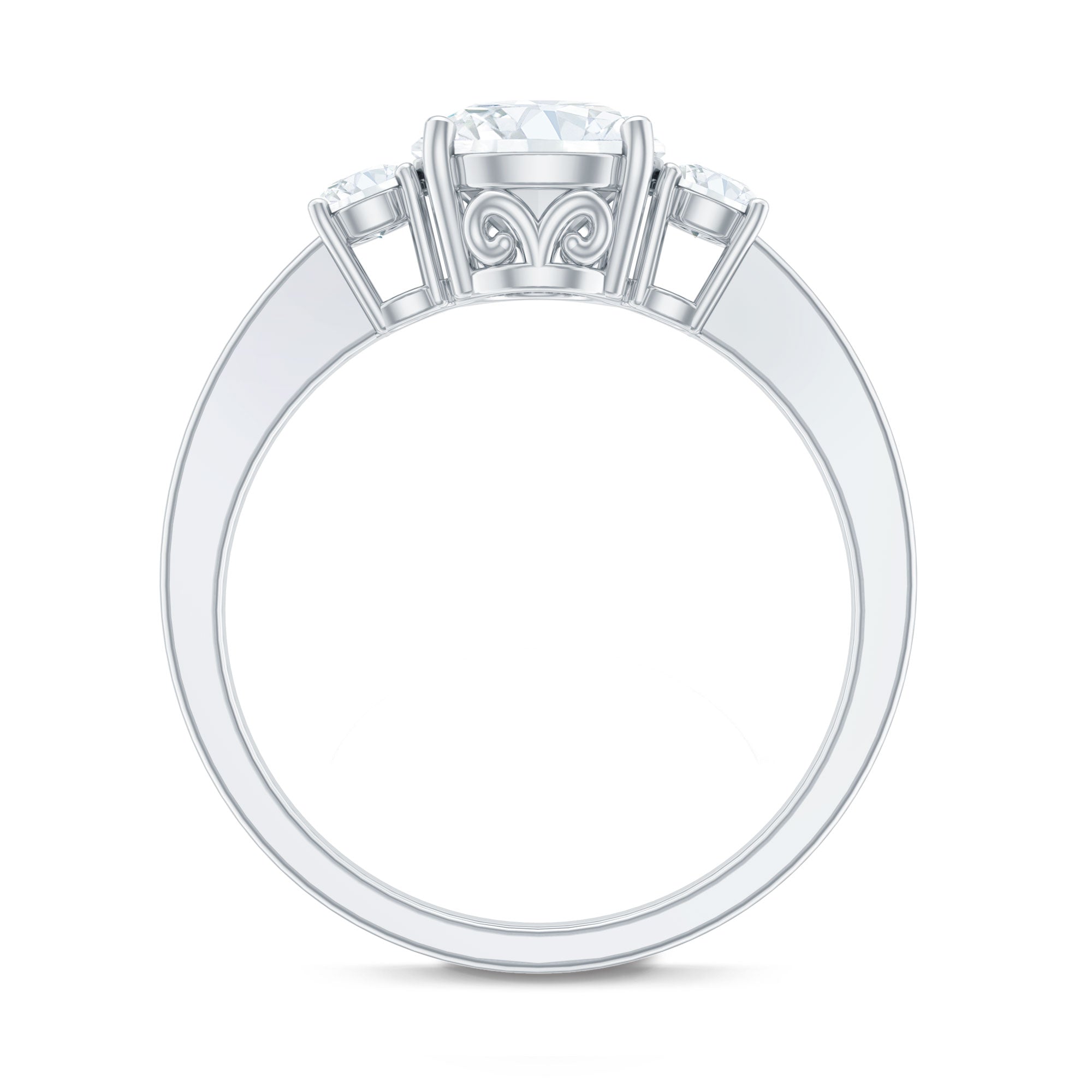 Moissanite Three Stone Round Engagement ring