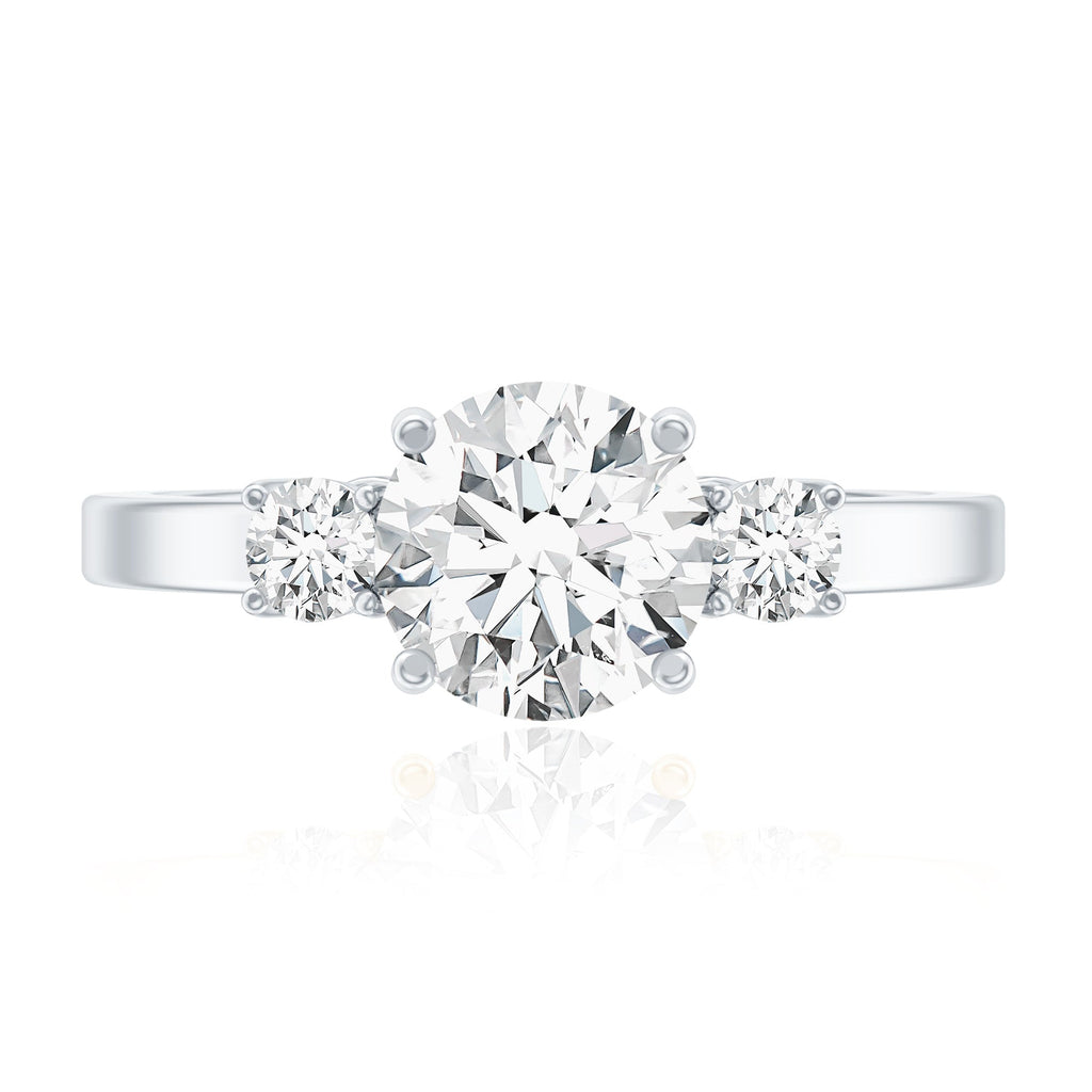 Moissanite Three Stone Round Engagement ring