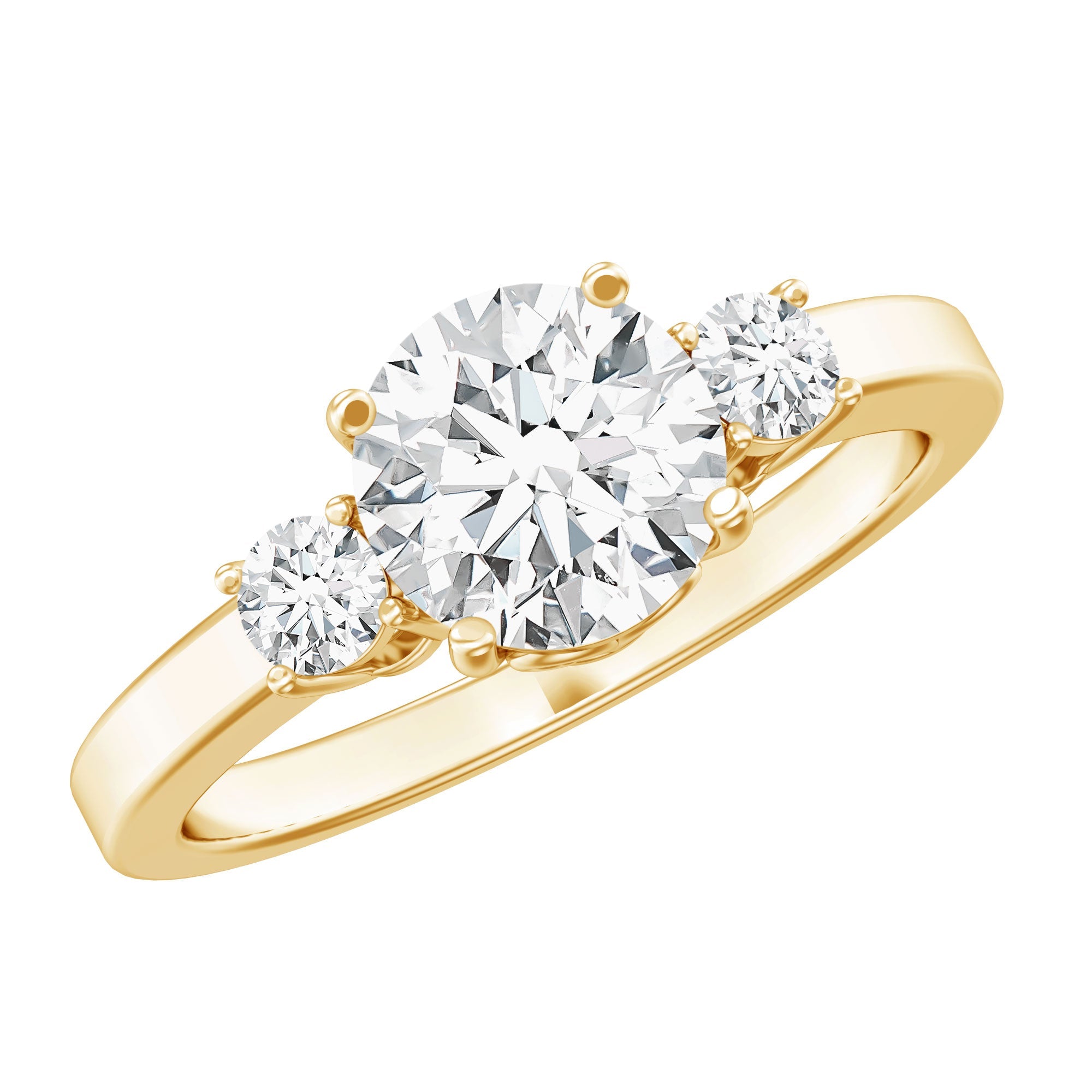 Moissanite Three Stone Round Engagement ring