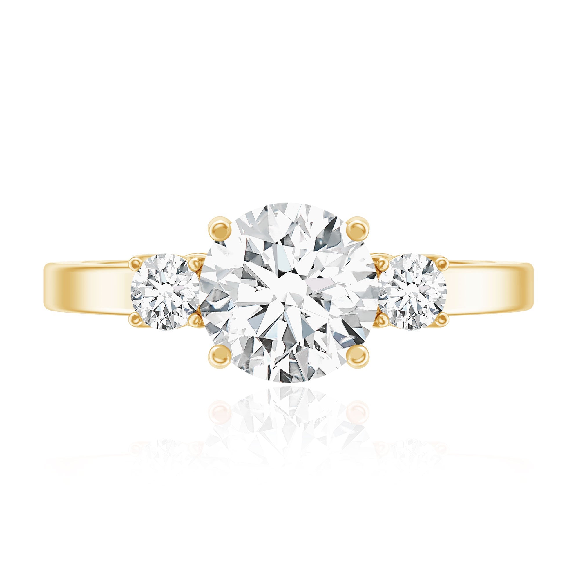 Moissanite Three Stone Round Engagement ring