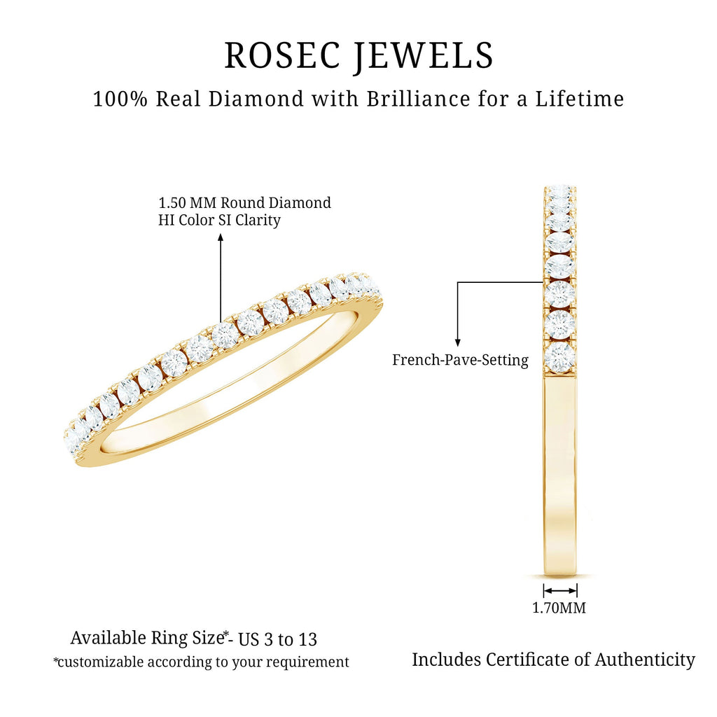 French Pave Diamond Eternity Wedding Ring