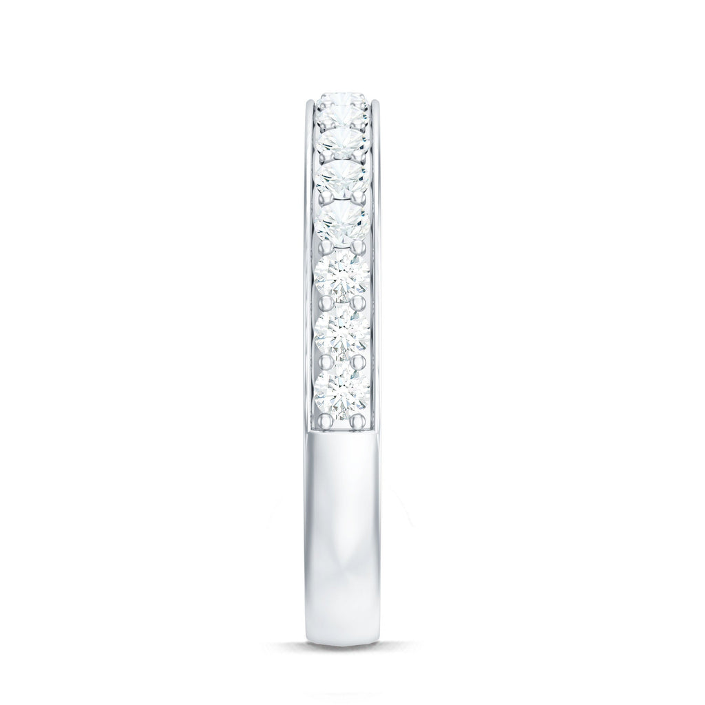 Certified Moissanite Half Eternity Ring