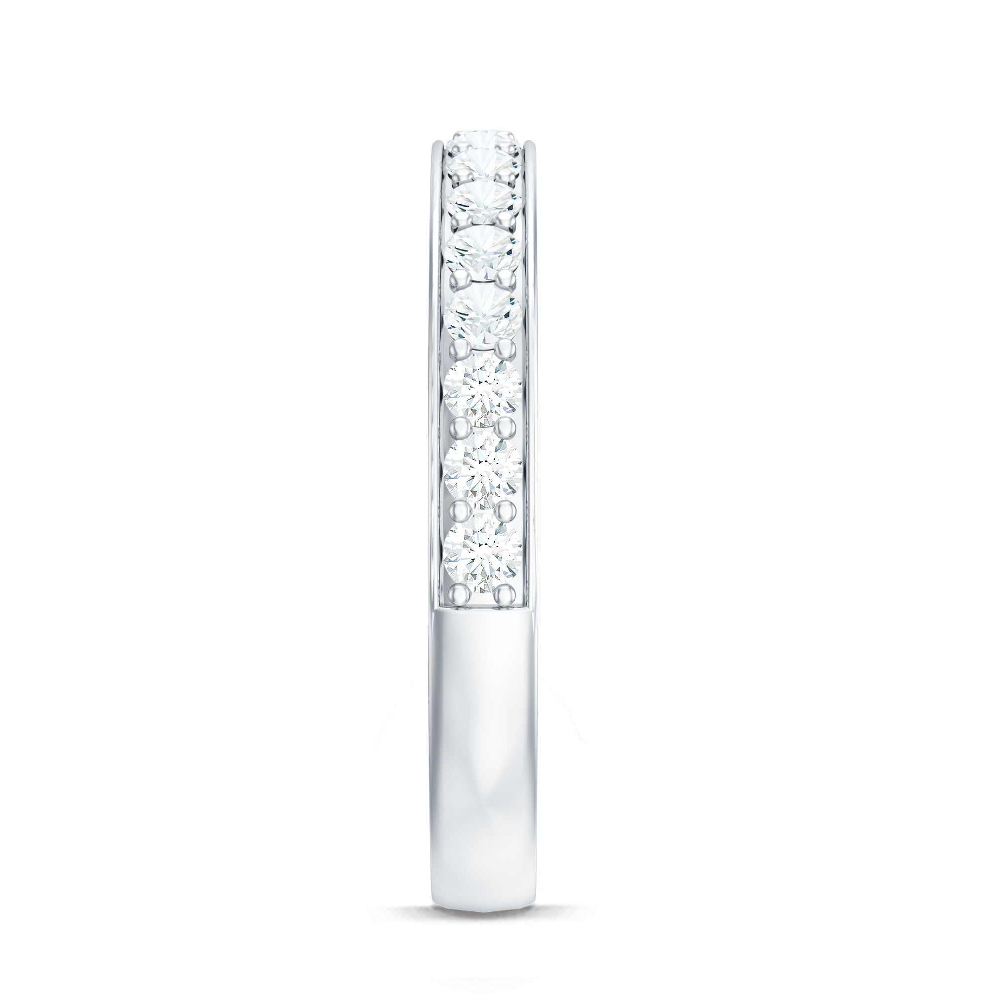 Certified Moissanite Half Eternity Ring