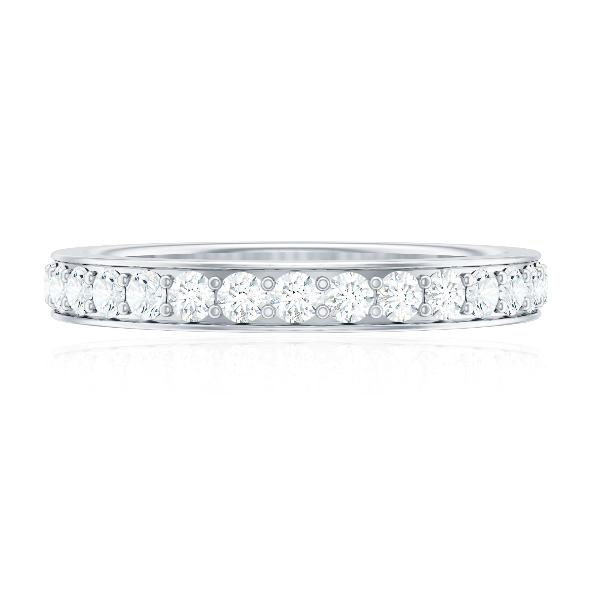 Certified Moissanite Half Eternity Ring