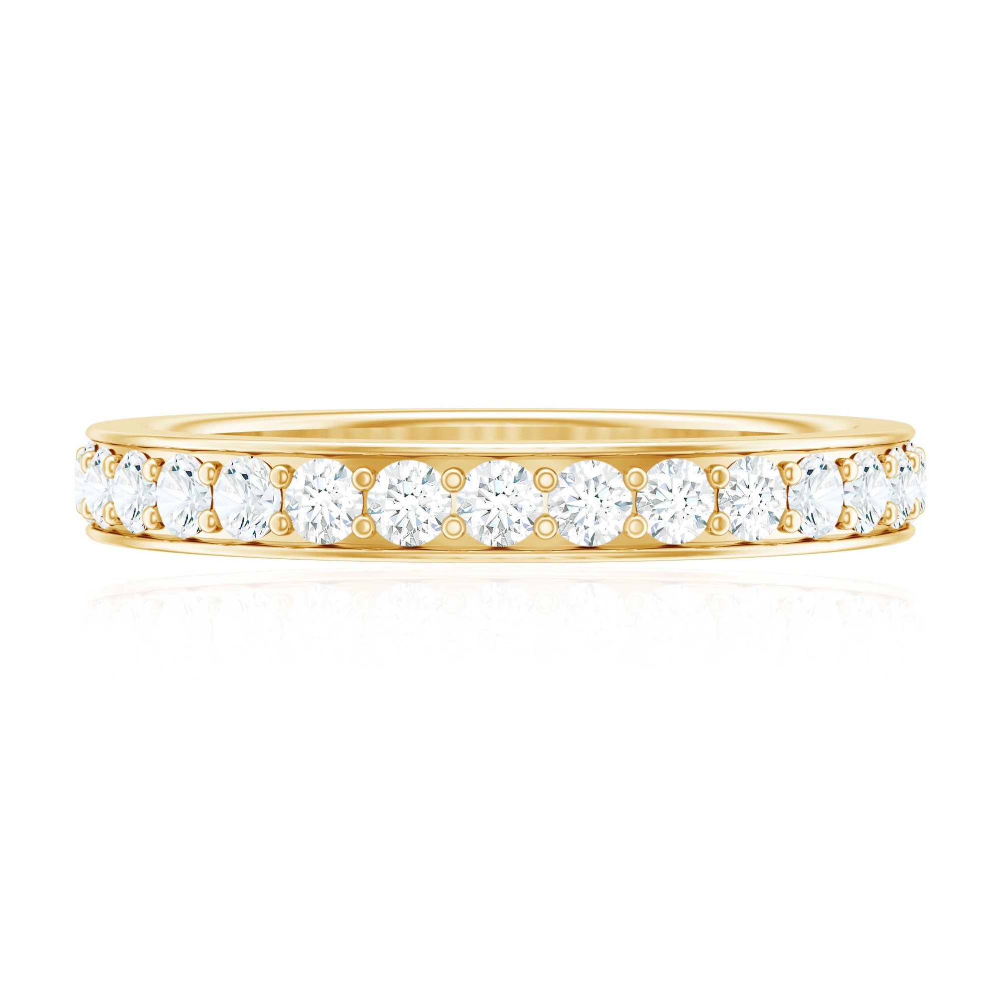 Certified Moissanite Half Eternity Ring