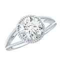 2 CT Round Cut Moissanite Solitaire Engagement Ring with Split Shank