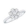 Moissanite Flower Engagement with Twisted Rope Details