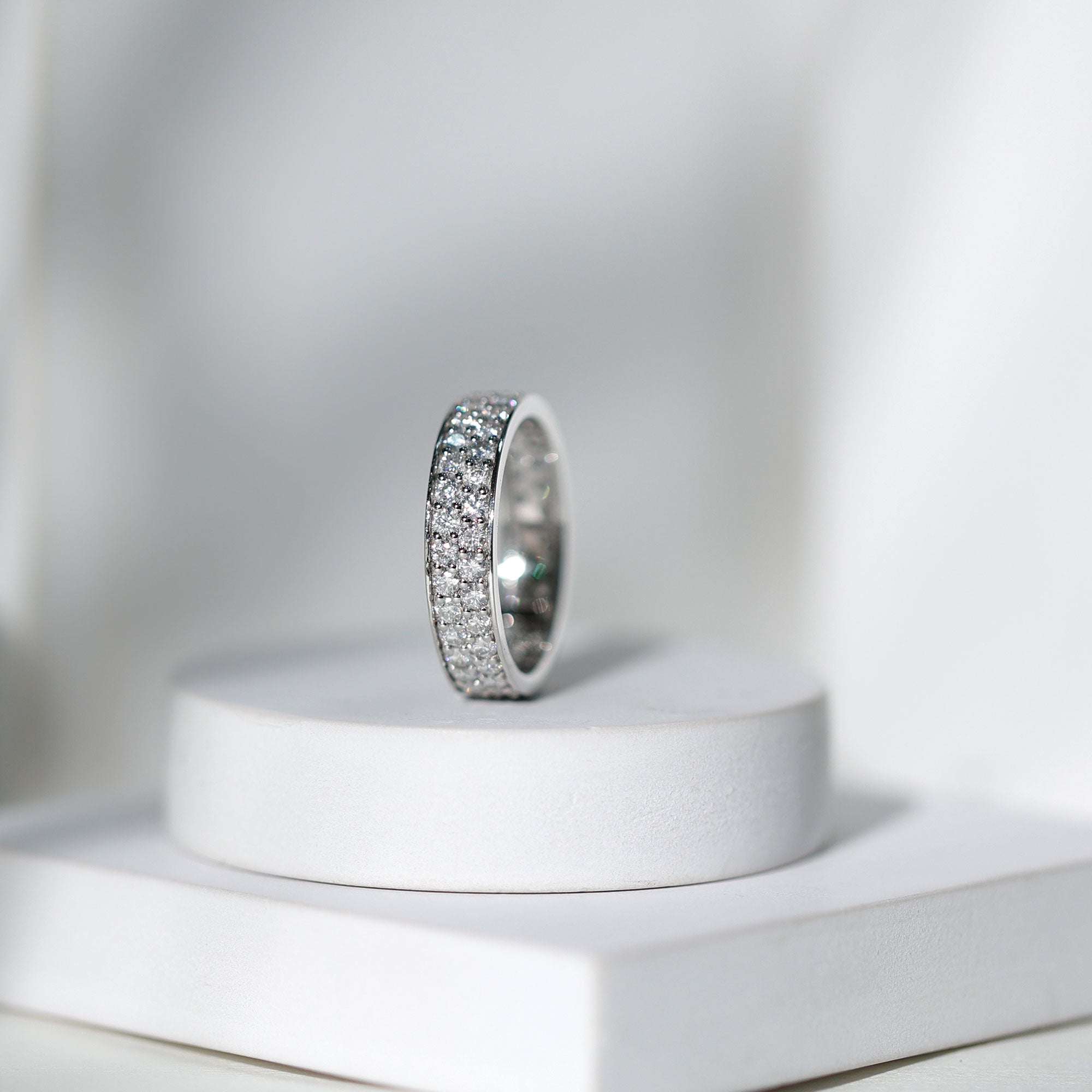 Certified Moissanite Full Eternity Wedding Band For Women