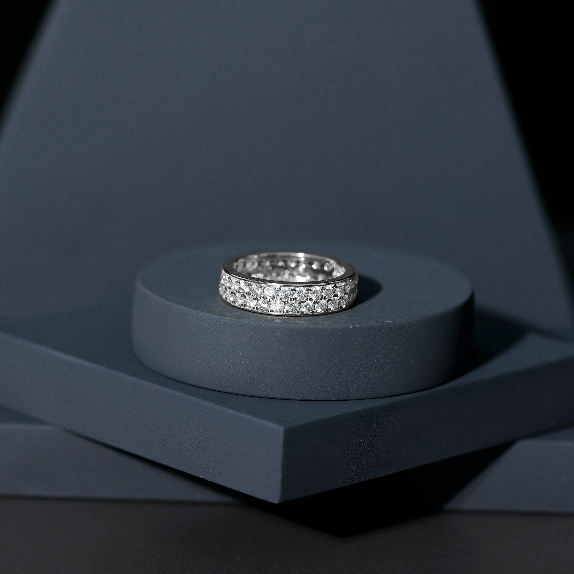 Certified Moissanite Full Eternity Wedding Band For Women