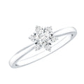 Round Moissanite Flower Promise Ring for Her