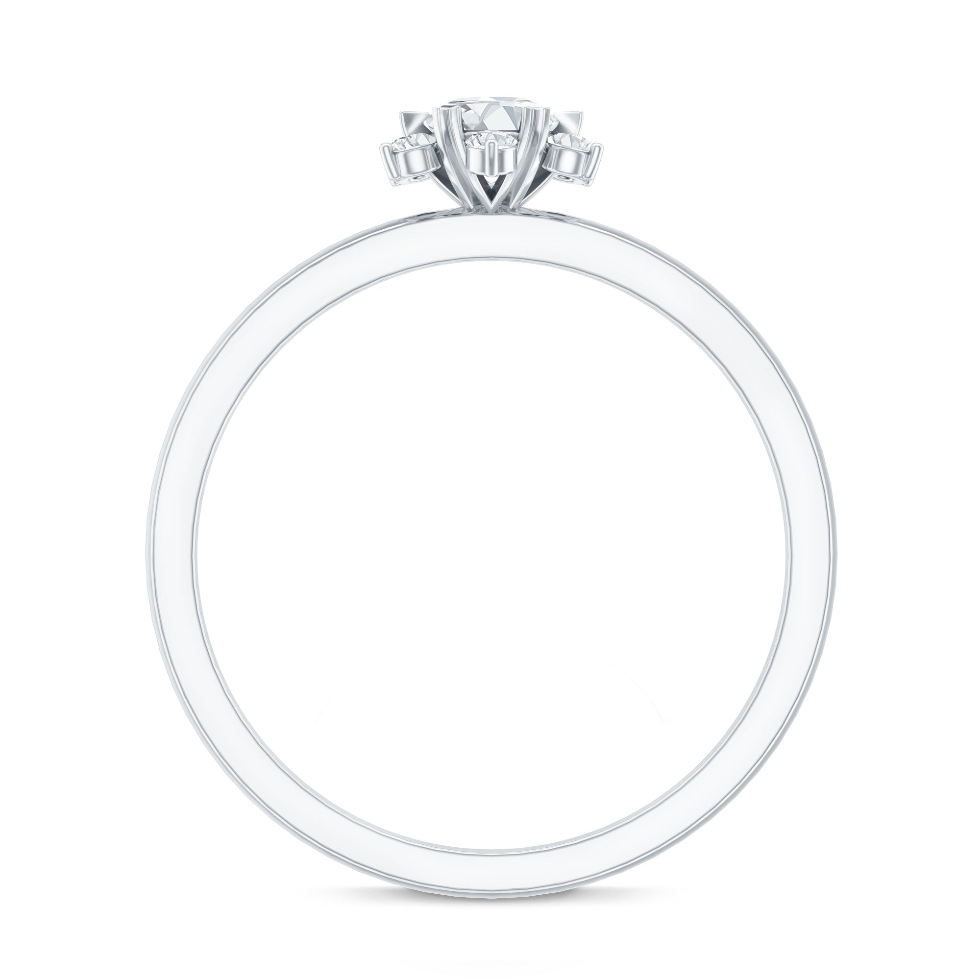 Round Moissanite Flower Promise Ring for Her