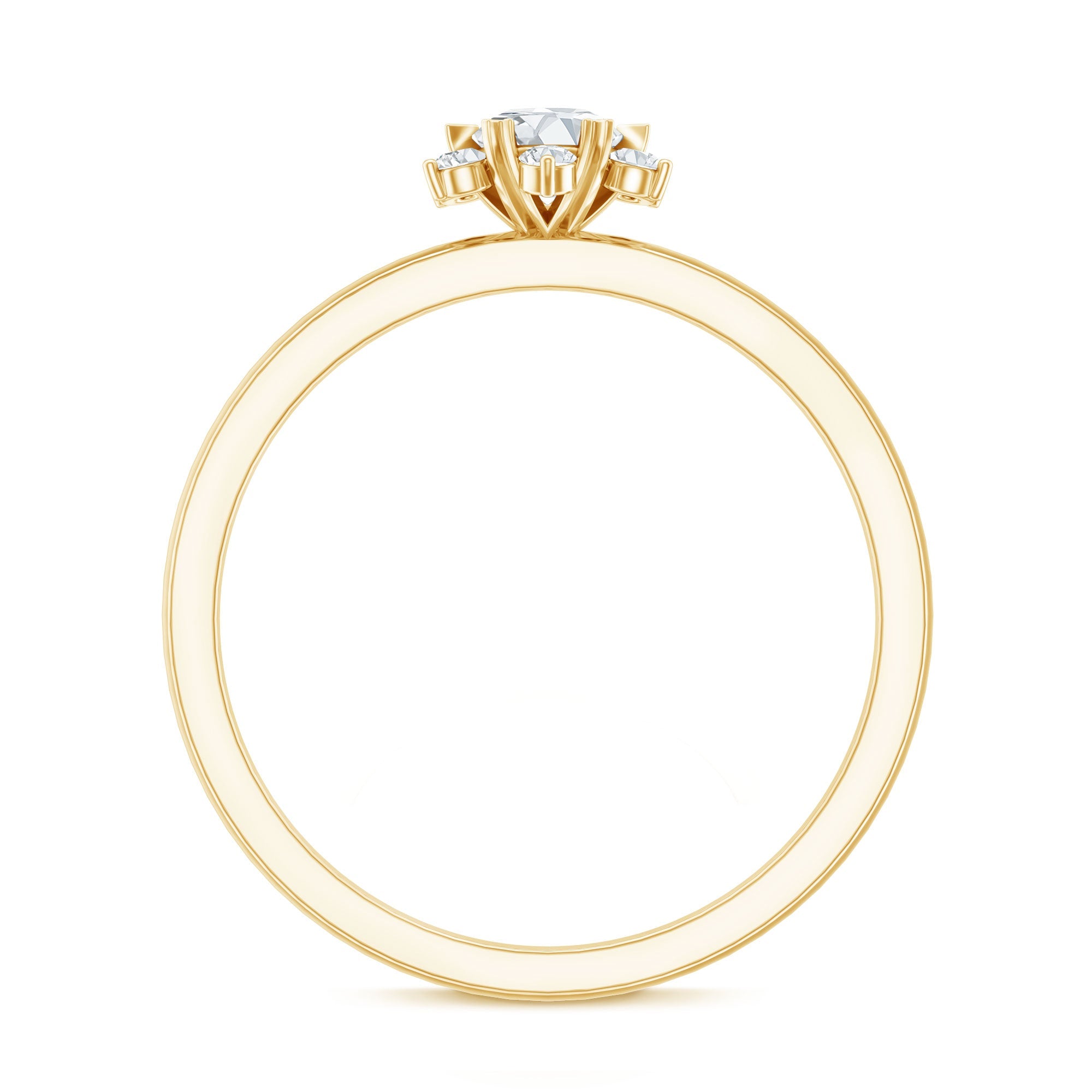 Round Moissanite Flower Promise Ring for Her