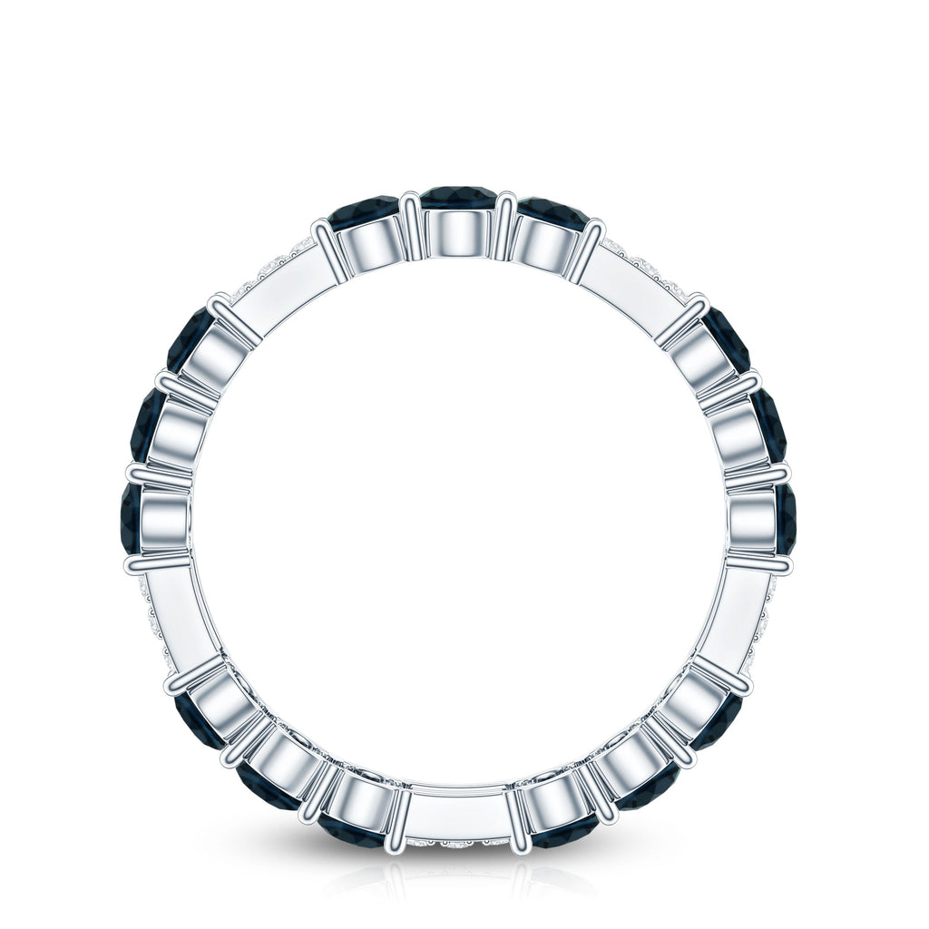 London Blue Topaz and Diamond Designer Full Eternity Band
