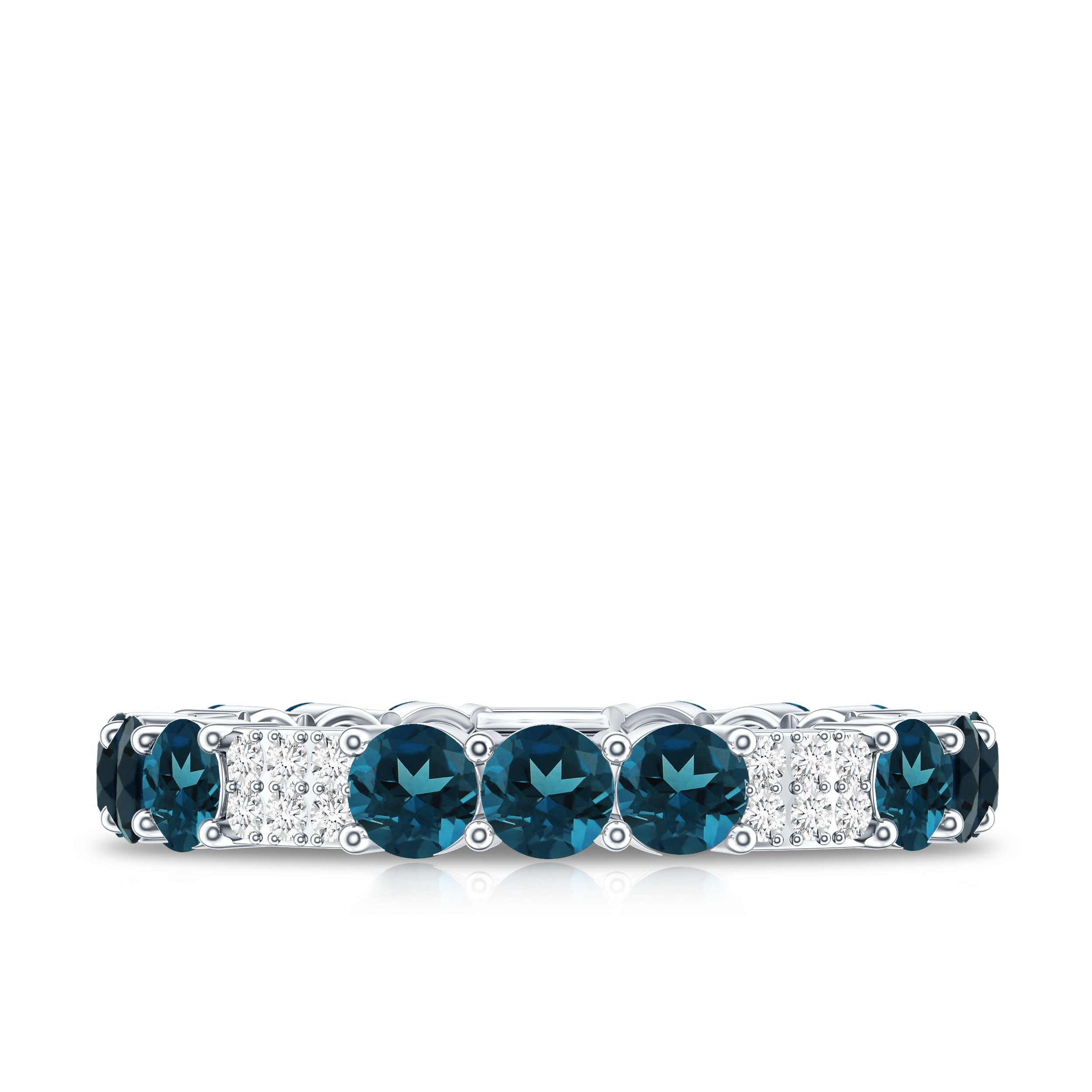 London Blue Topaz and Diamond Designer Full Eternity Band