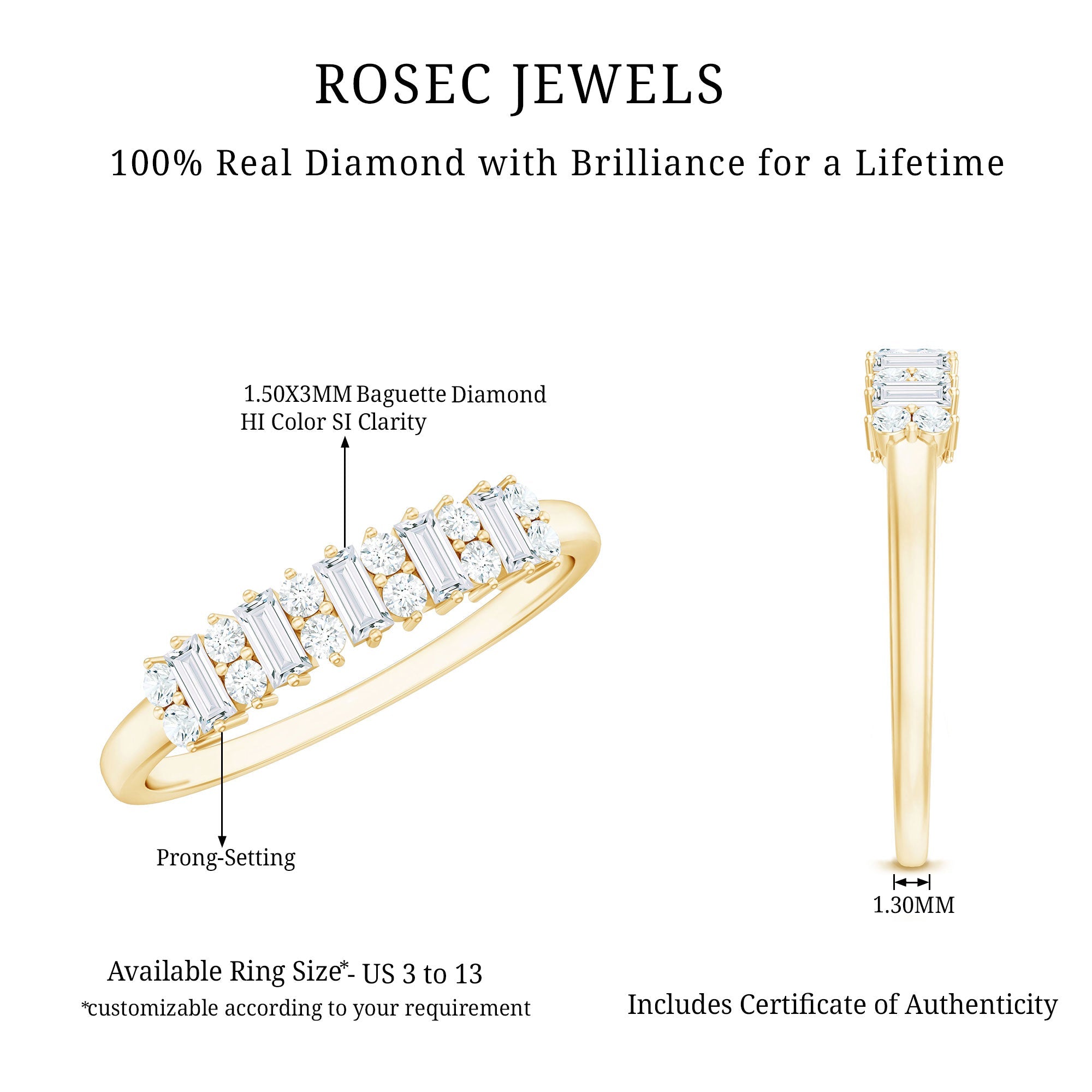Minimal Natural Diamond Anniversary Ring