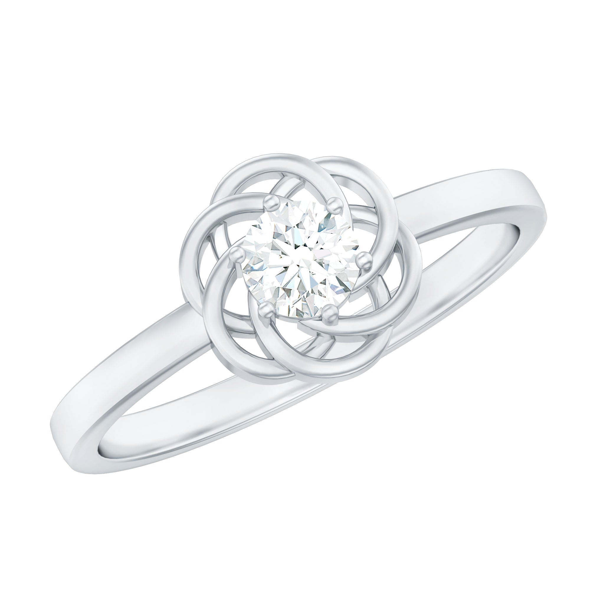 Nature Inspired Diamond Cute Promise Ring with Certificate