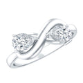 Lab Grown Diamond Toi Et Moi Promise Ring with Infinity Knot