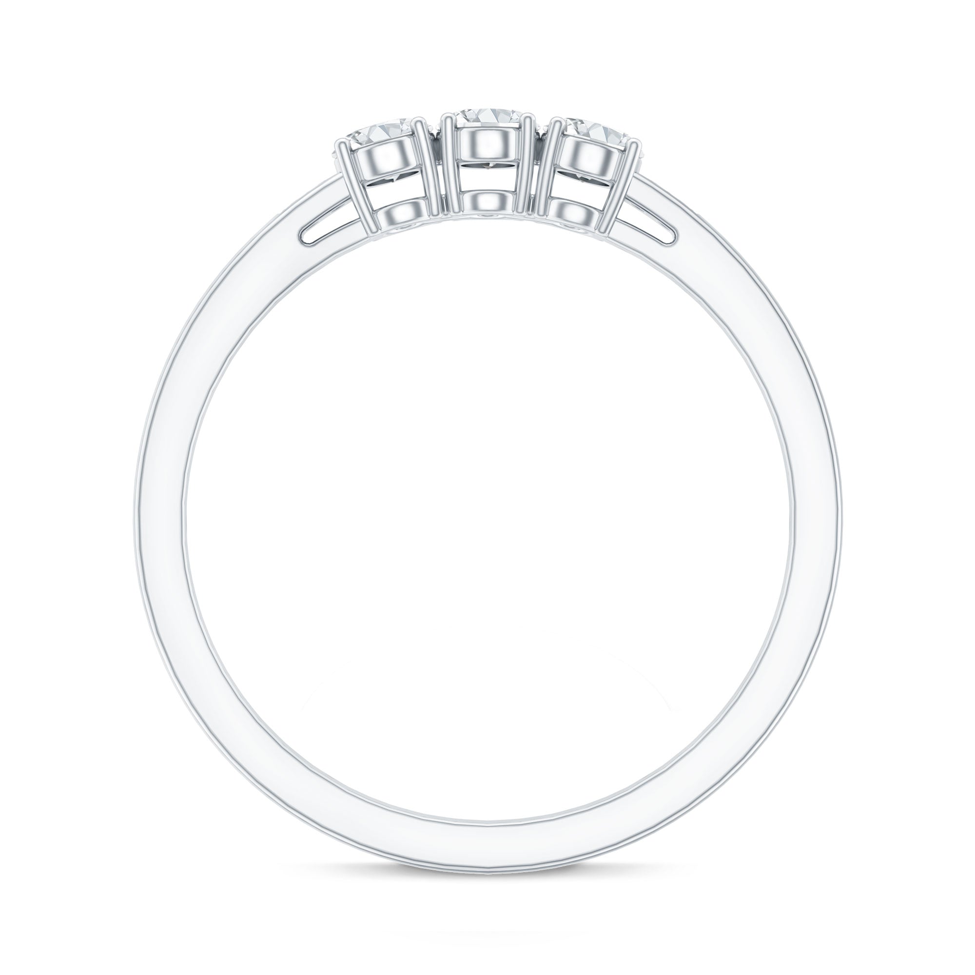 Lab Grown Oval Diamond 3 Stone Engagement Ring