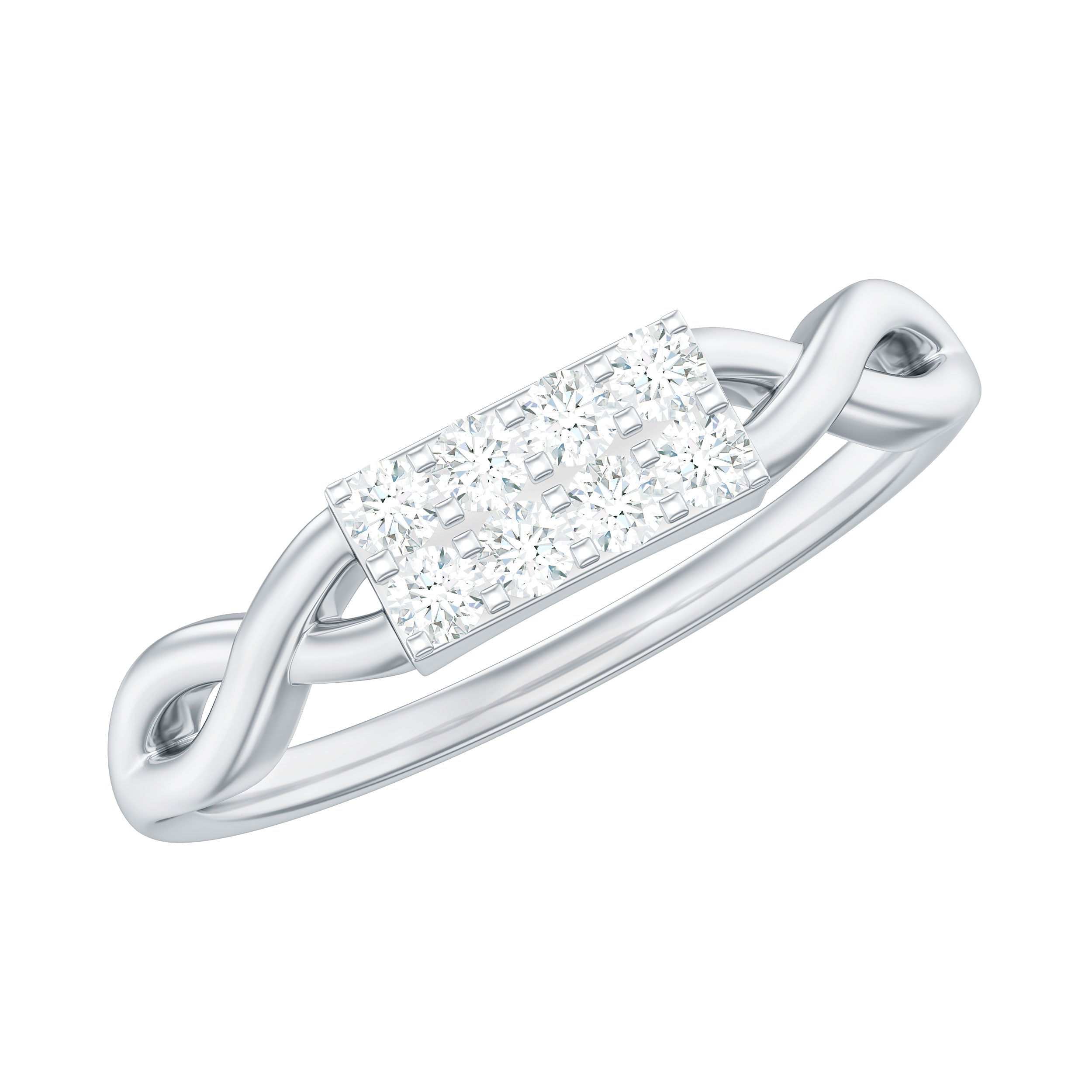 Contemporary Diamond Engagement Ring with Infinity Shank