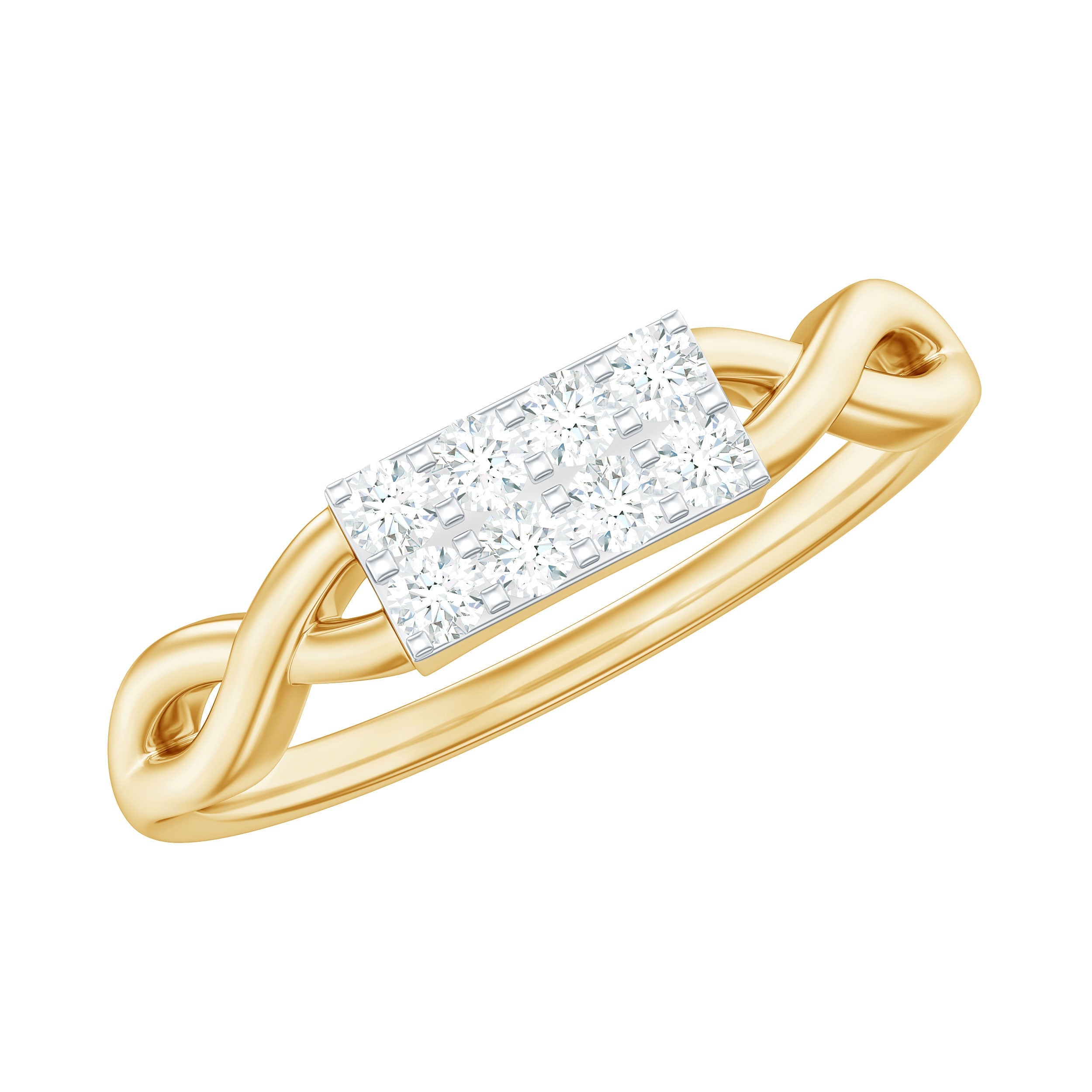 Contemporary Diamond Engagement Ring with Infinity Shank
