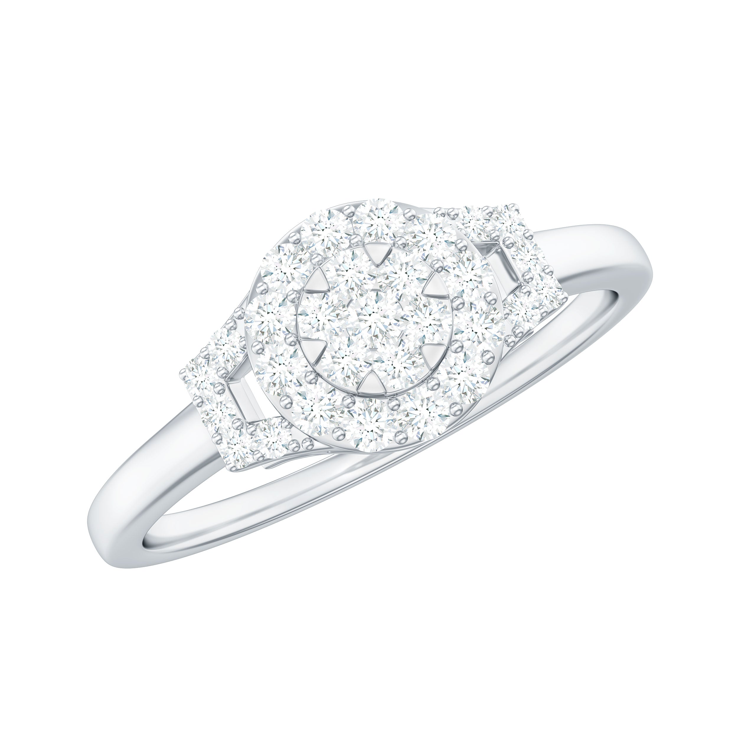 Real Diamond Engagement Ring with Halo