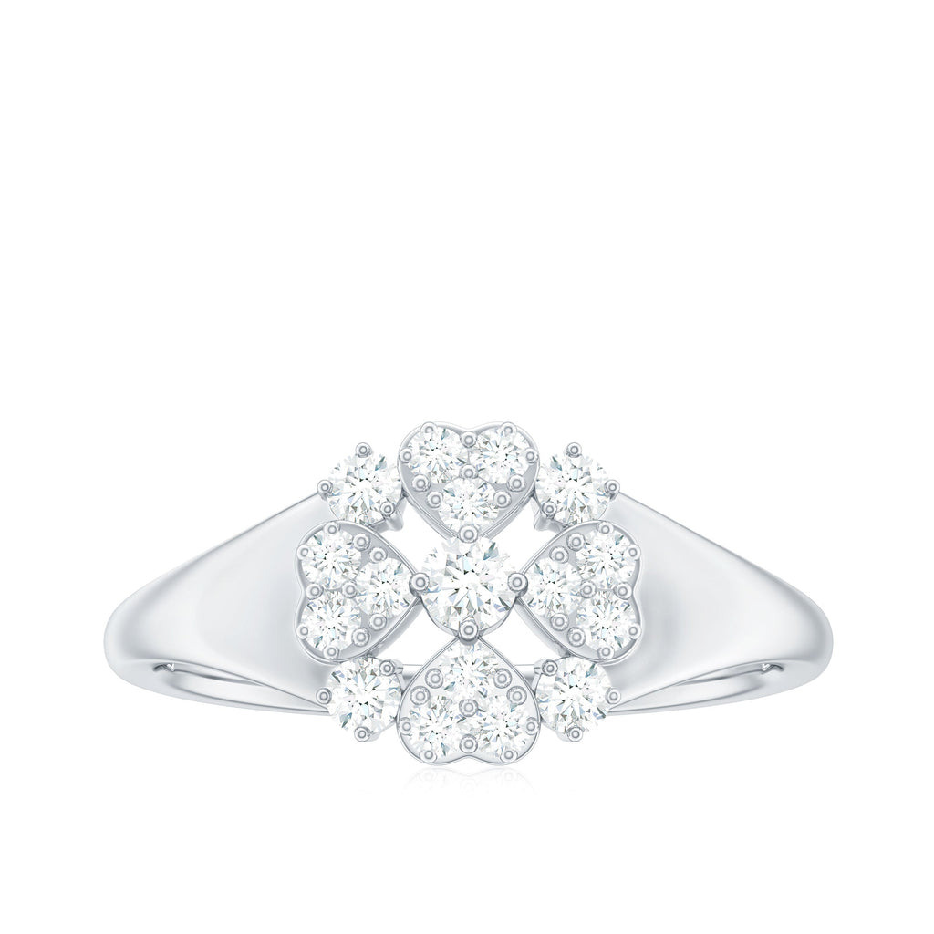 Natural Diamond Flower Engagement Ring in Illusion Set