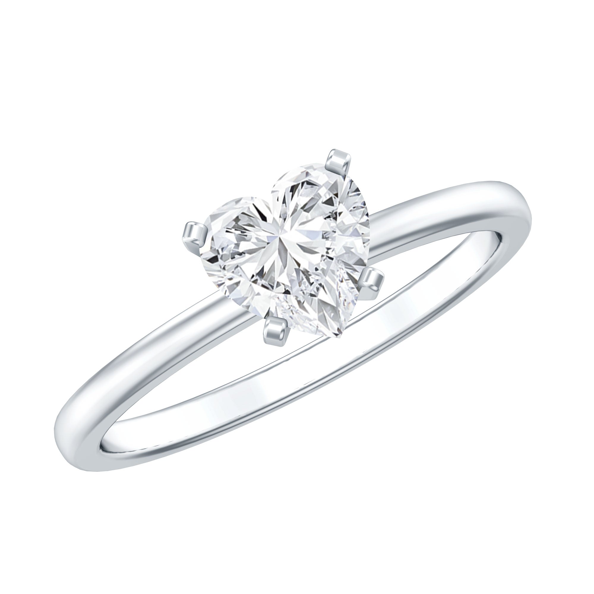 1.5 CT Heart Shape Certified Moissanite Engagement Ring
