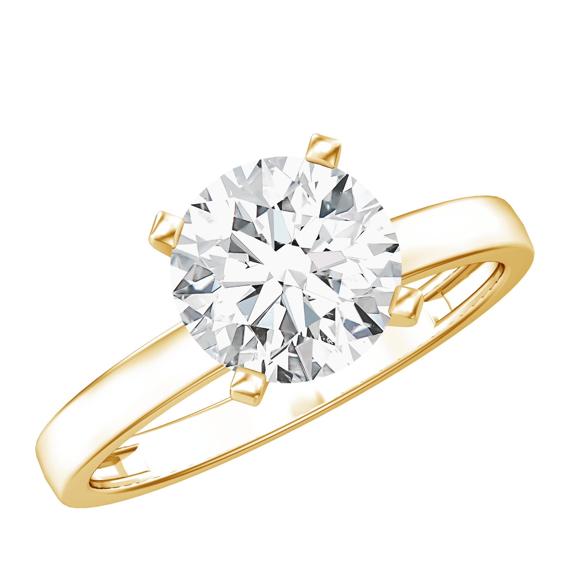 IGI Certified 3 CT Round Lab Grown Diamond Solitaire Engagement Ring