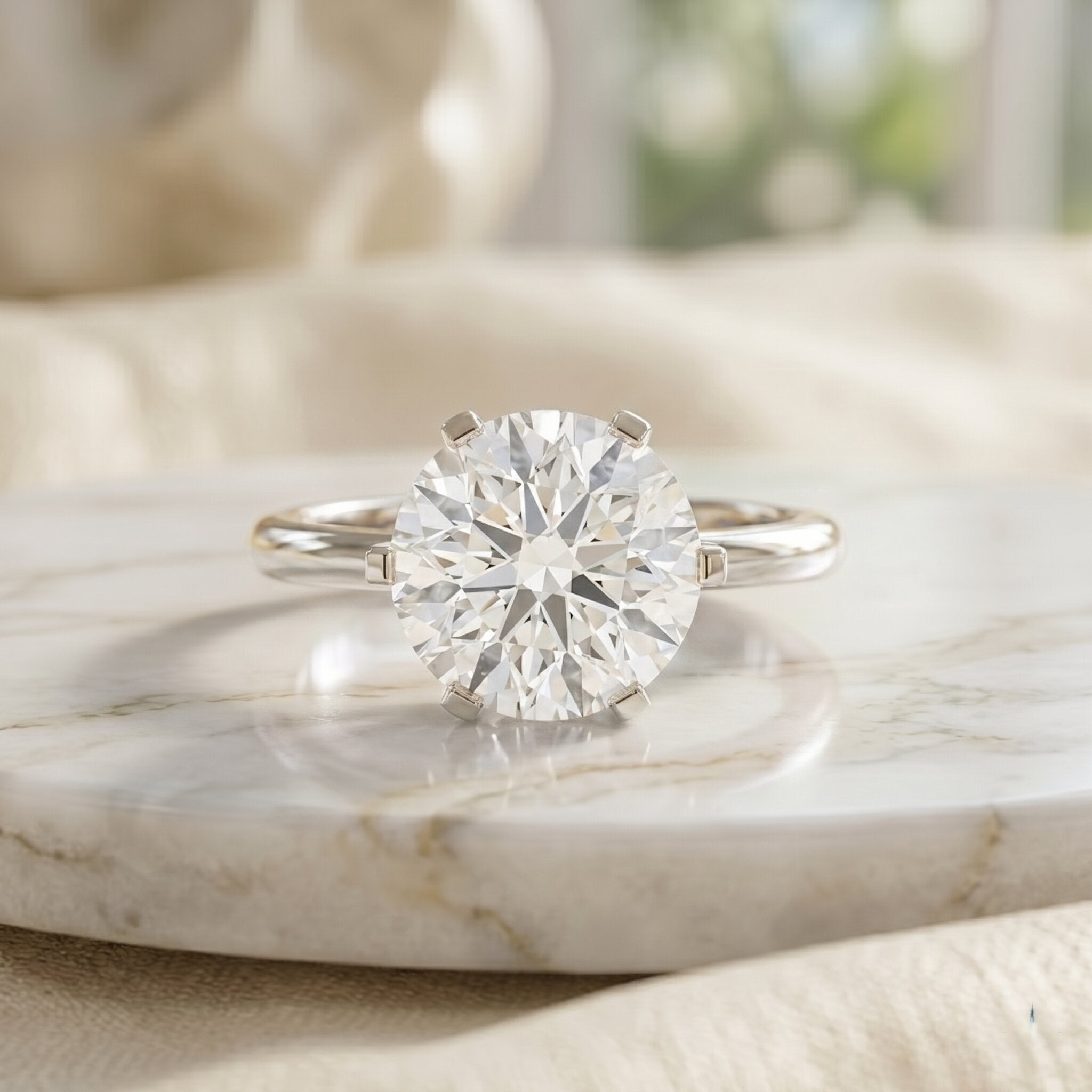 IGI Certified 5 Carat Lab Grown Diamond Solitaire Engagement Ring