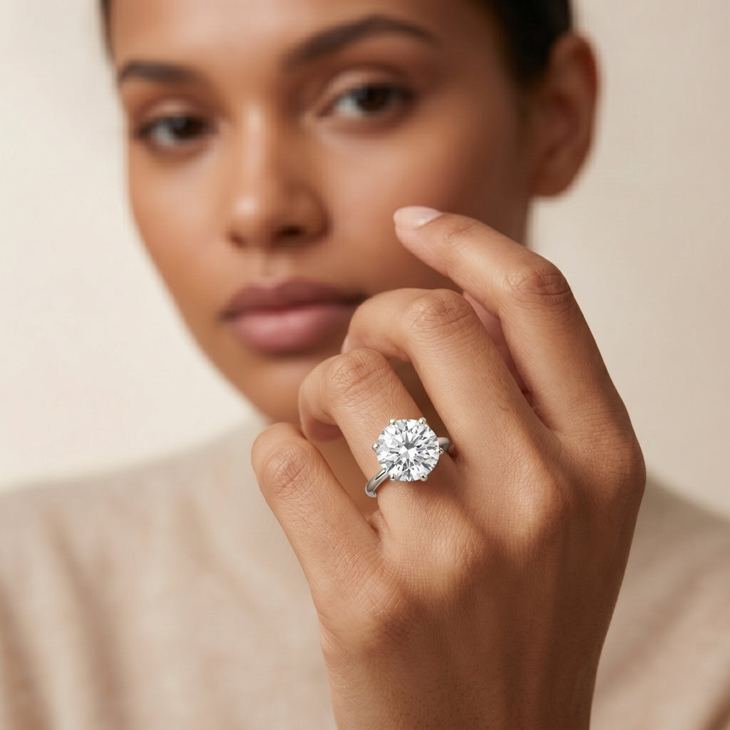 IGI Certified 5 Carat Lab Grown Diamond Solitaire Engagement Ring