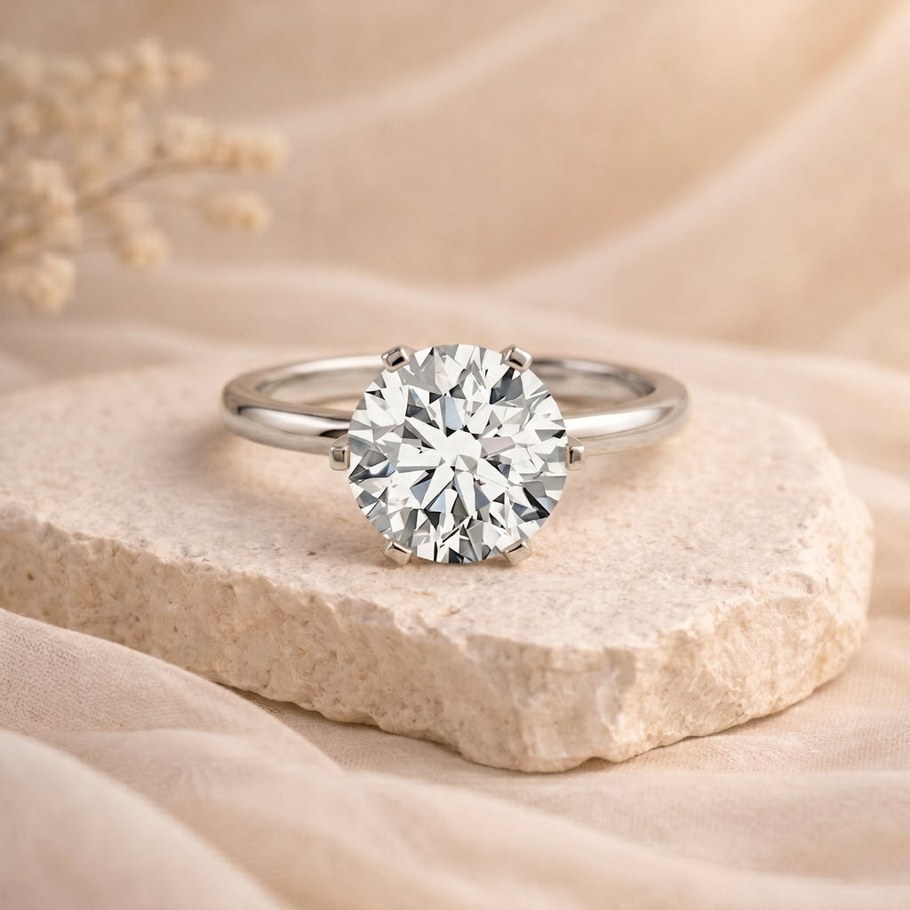 IGI Certified 5 Carat Lab Grown Diamond Solitaire Engagement Ring