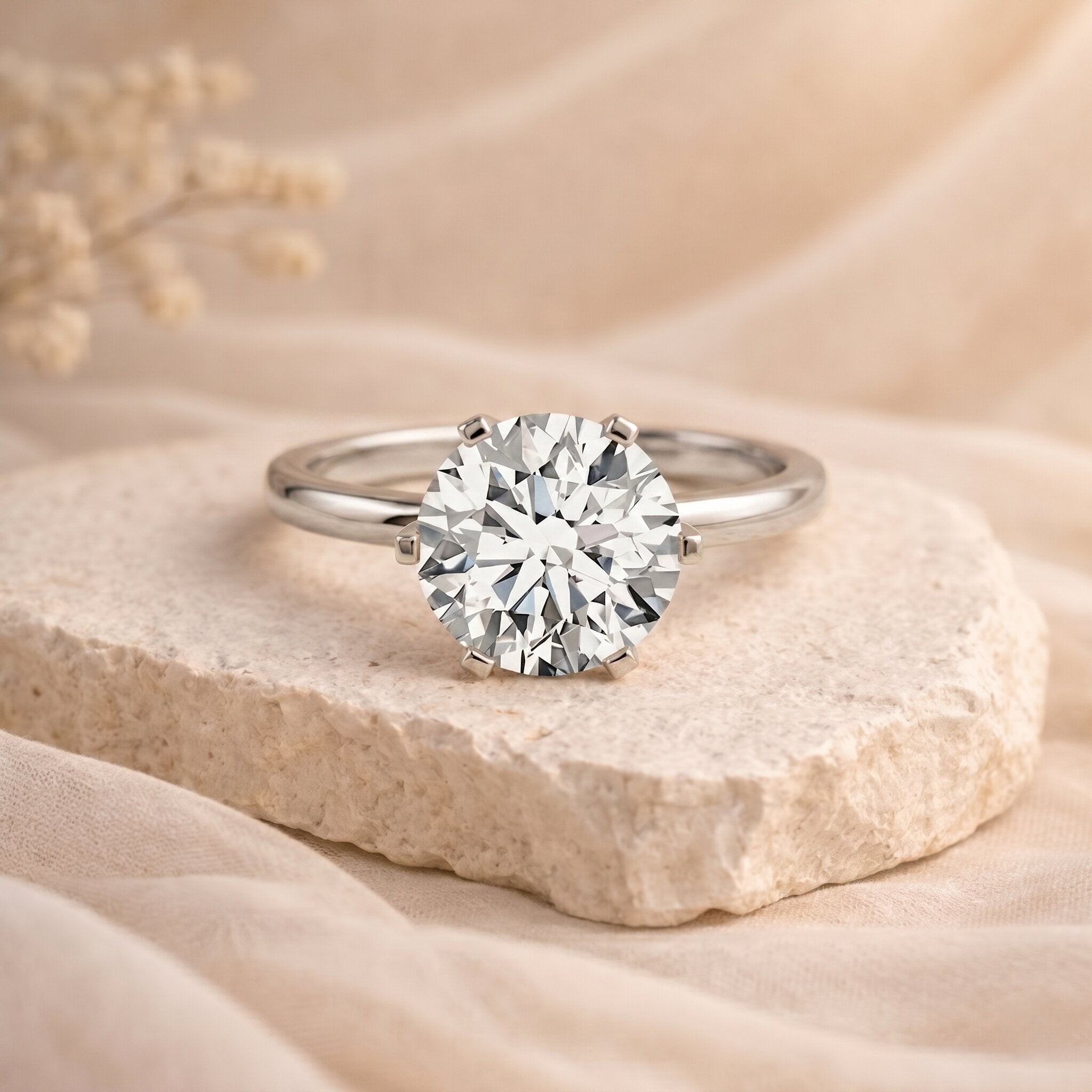 IGI Certified 5 Carat Lab Grown Diamond Solitaire Engagement Ring