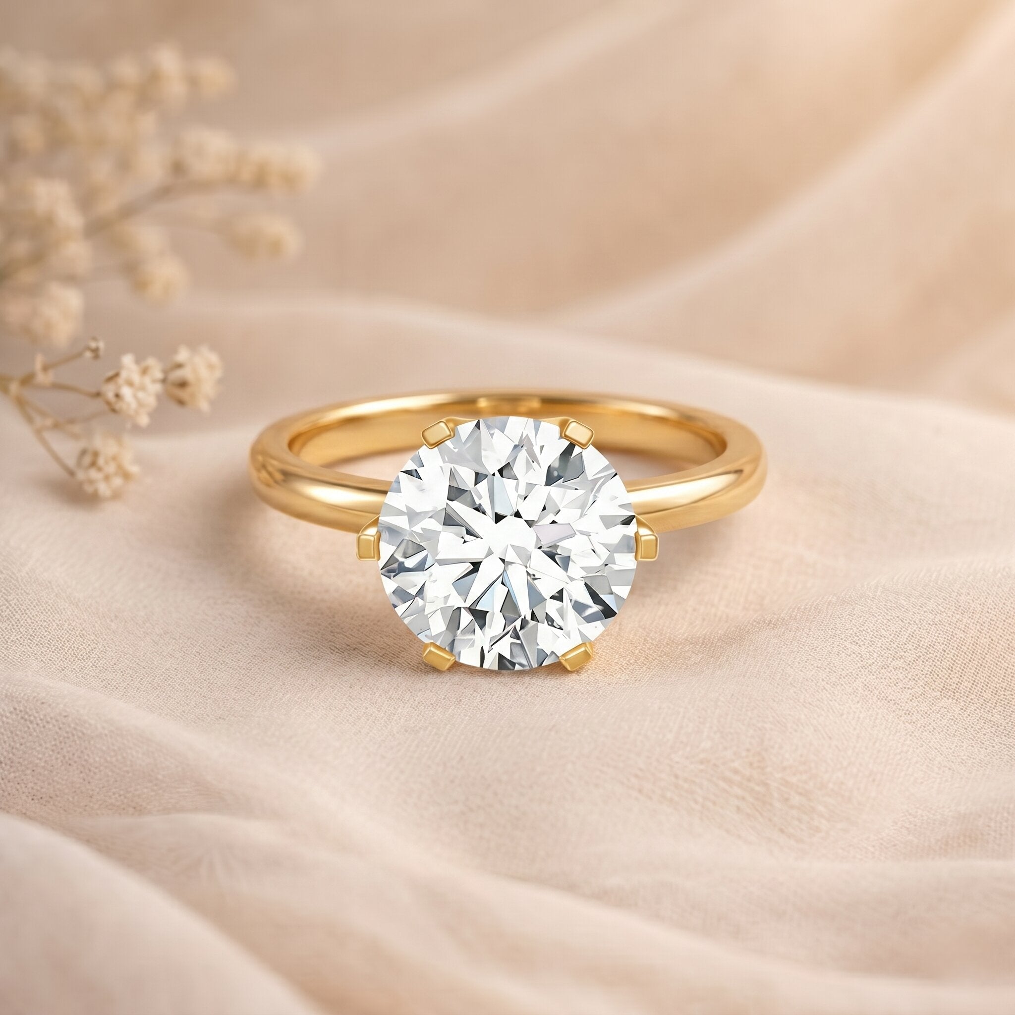IGI Certified 5 Carat Lab Grown Diamond Solitaire Engagement Ring
