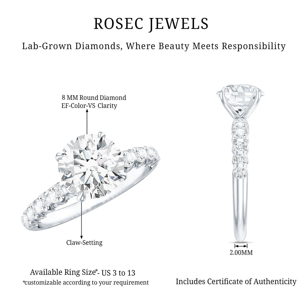 2 Carat Lab Grown Diamond Round Engagement Ring with IGI Certificate