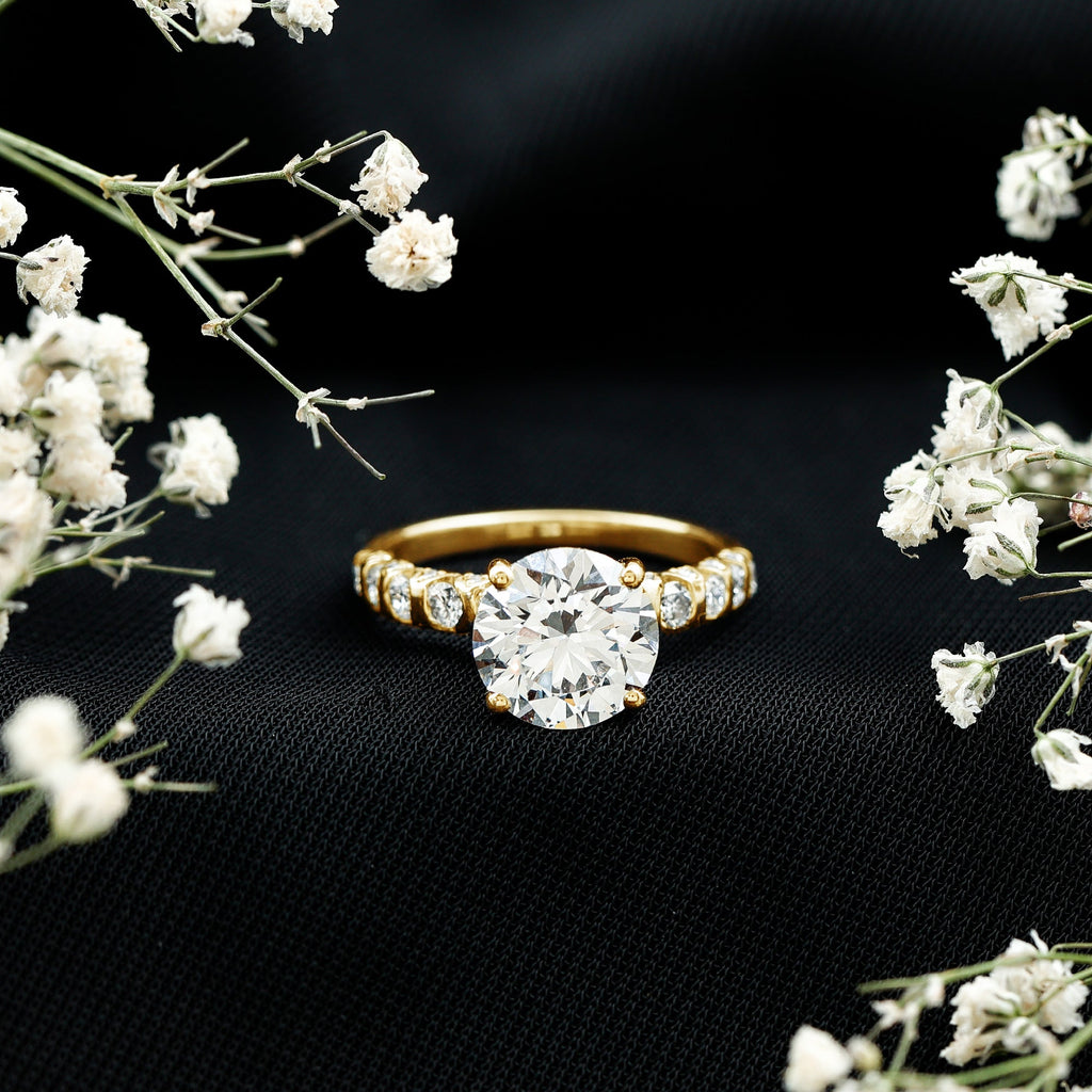 Round Cut 3 Carat Lab Grown Diamond Engagement Ring with IGI Certificate
