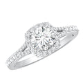 IGI Certified 1 Carat Lab Grown Diamond Halo Engagement Ring for Women