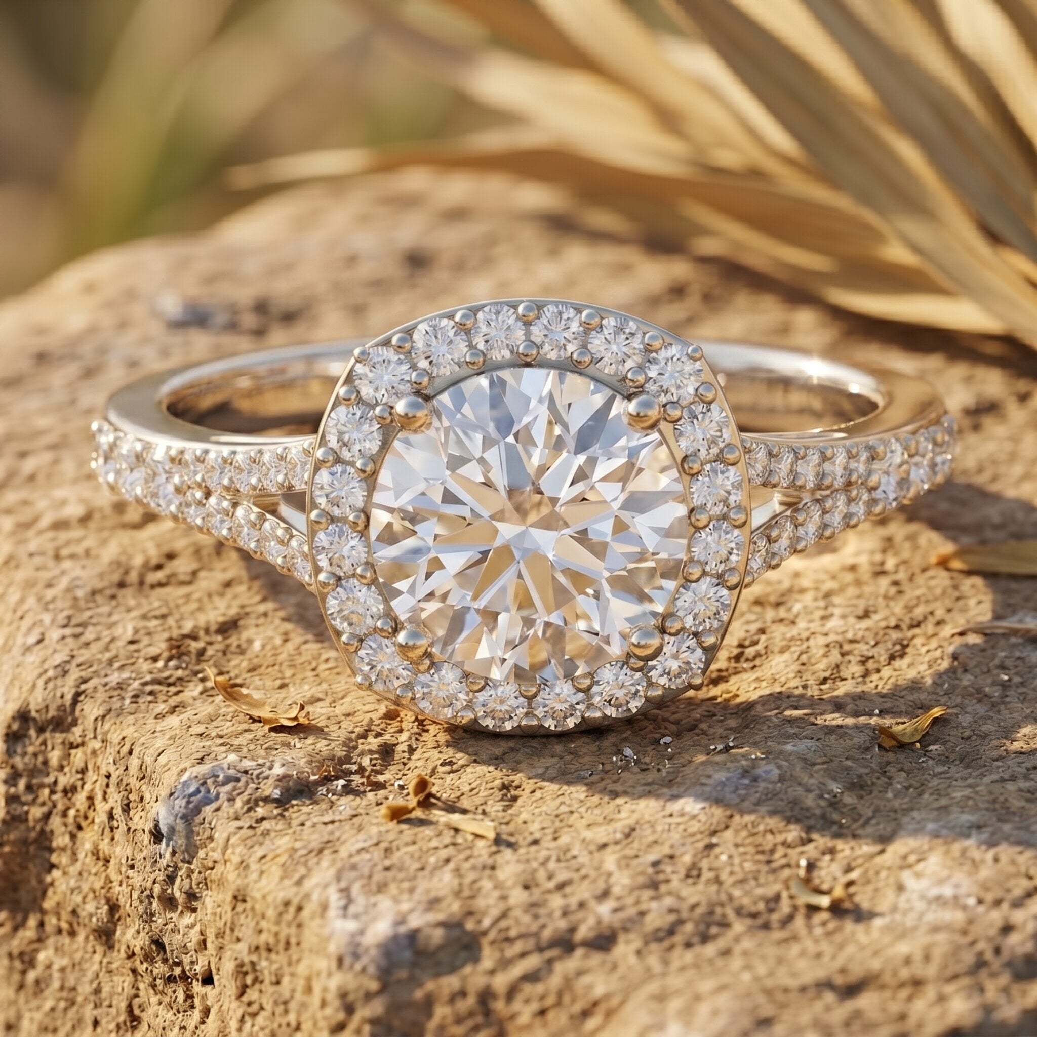 IGI Certified 2 Carat Round Lab Grown Diamond Statement Engagement Ring