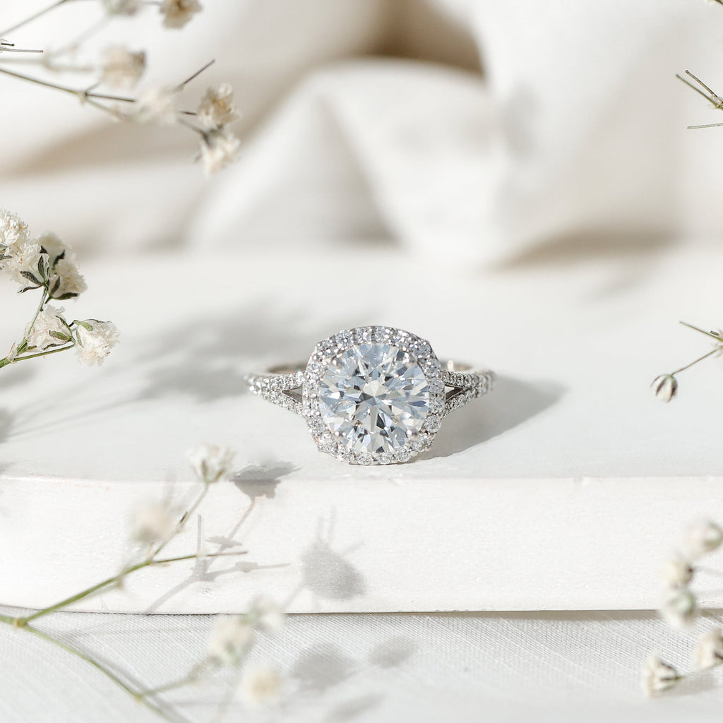 3 Carat Lab Grown Diamond Split Shank Engagement Ring with IGI Certificate