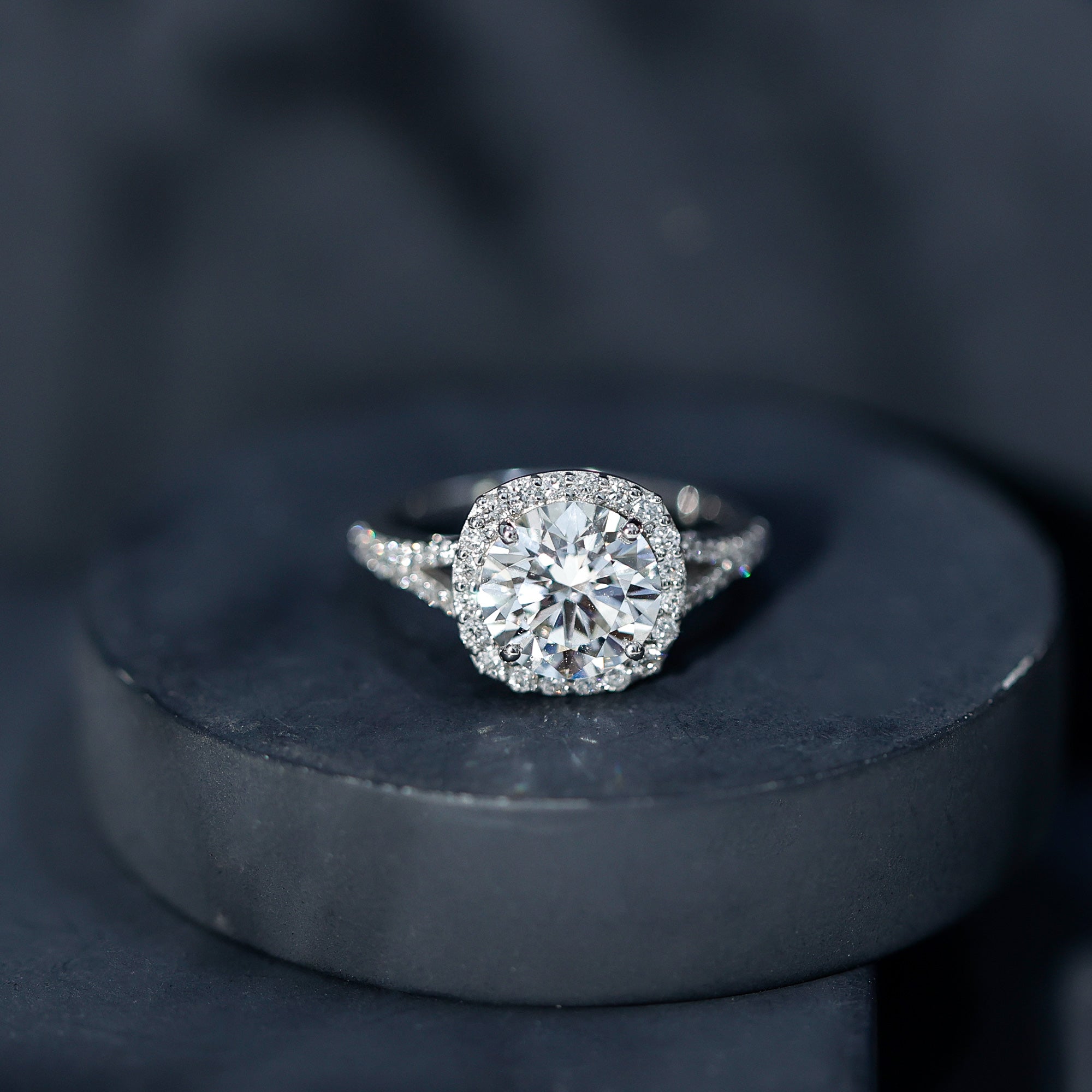 3 Carat Lab Grown Diamond Split Shank Engagement Ring with IGI Certificate