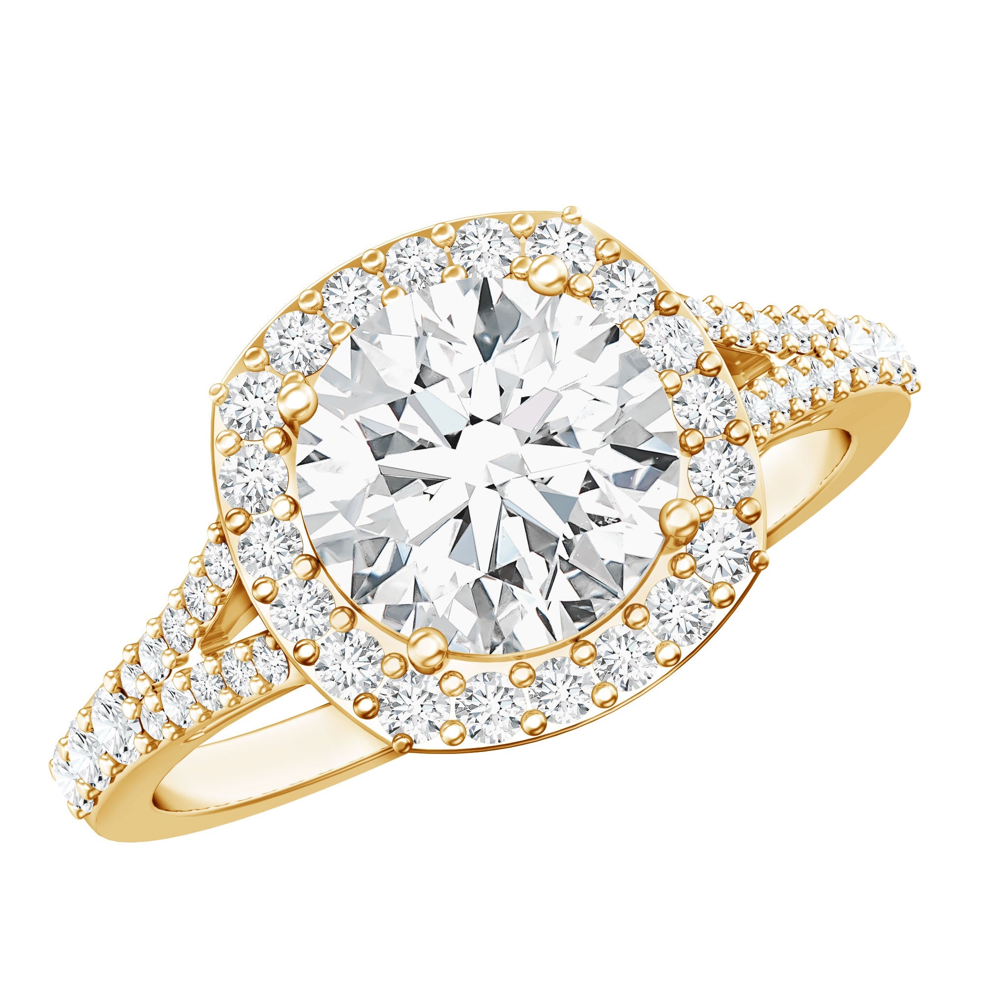 3 Carat Lab Grown Diamond Split Shank Engagement Ring with IGI Certificate
