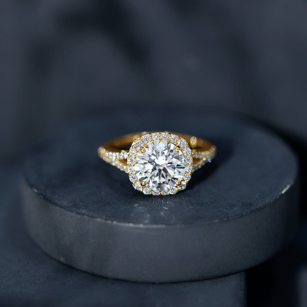 3 Carat Lab Grown Diamond Split Shank Engagement Ring with IGI Certificate