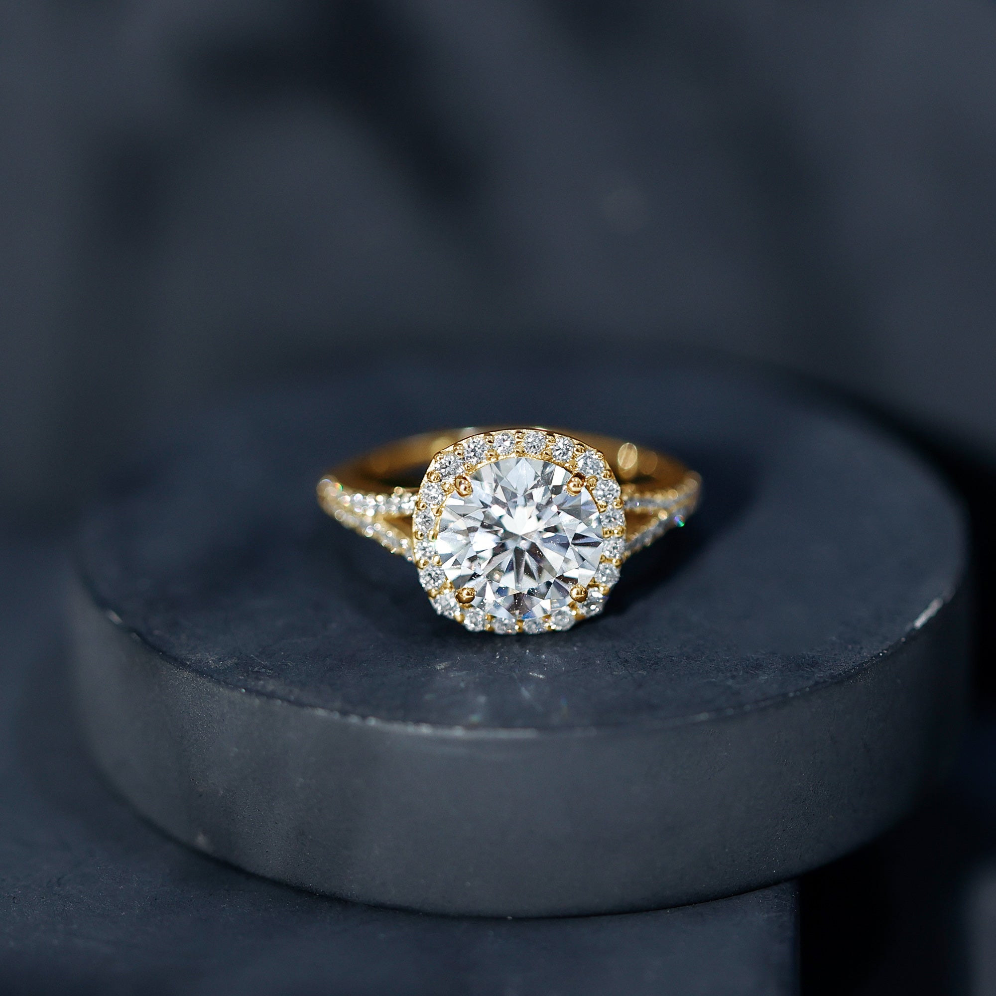 3 Carat Lab Grown Diamond Split Shank Engagement Ring with IGI Certificate